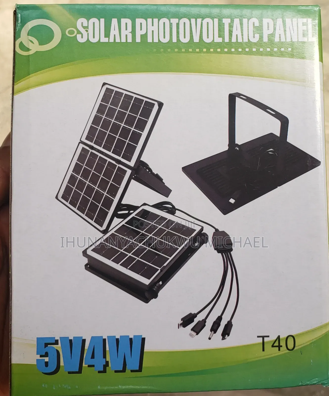 Solar Phone Charger With 4 in 1 Output for Charging All Phones