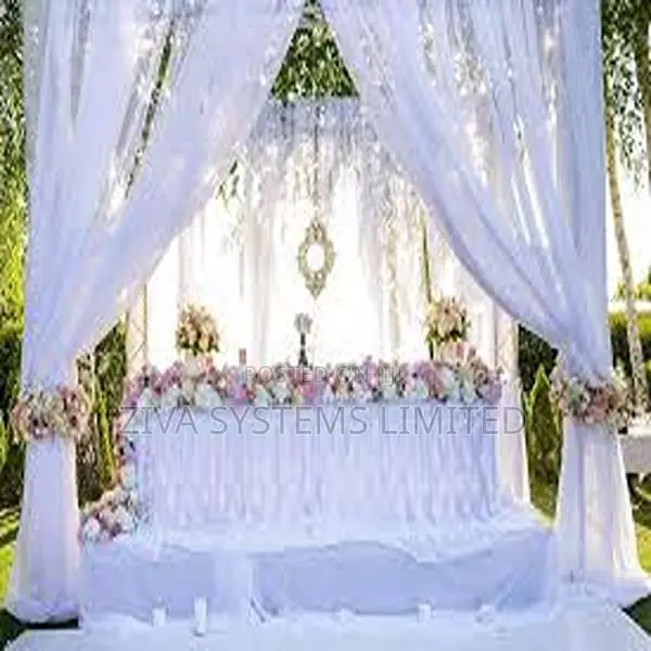 White Fabrics Decoration for Rent