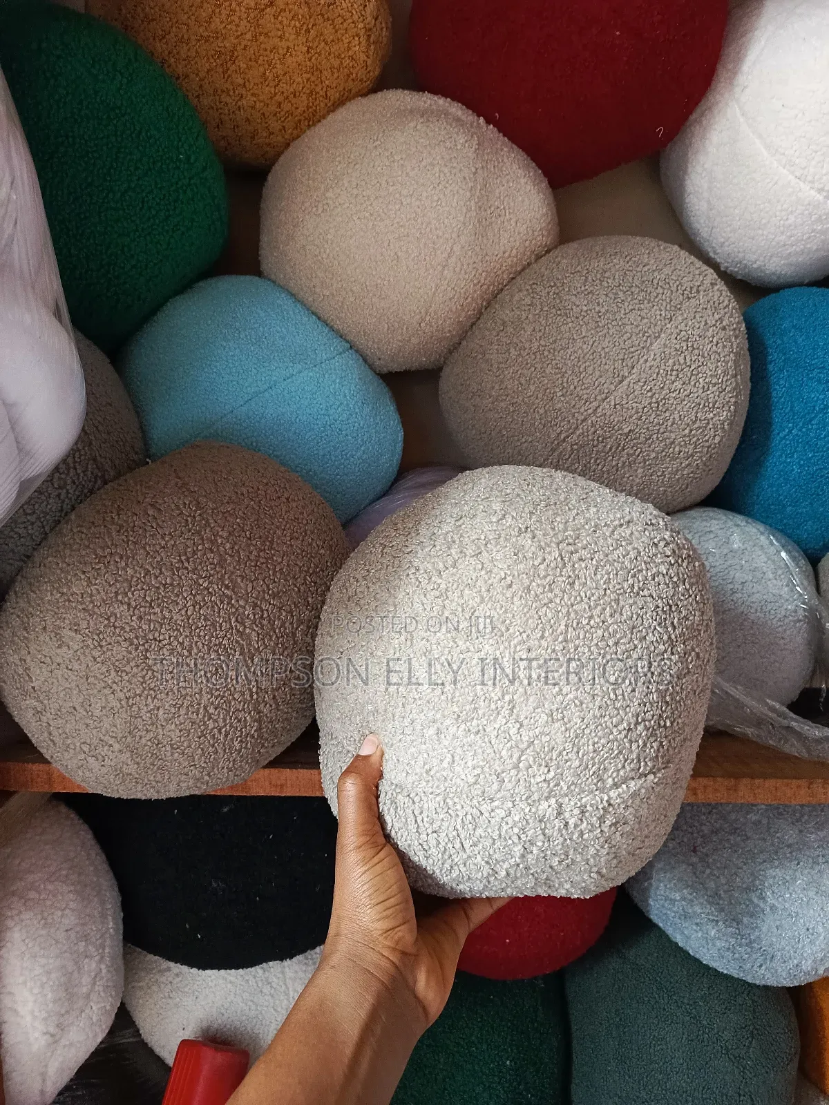 Luxury Boucle Ball Oval Throw Pillow