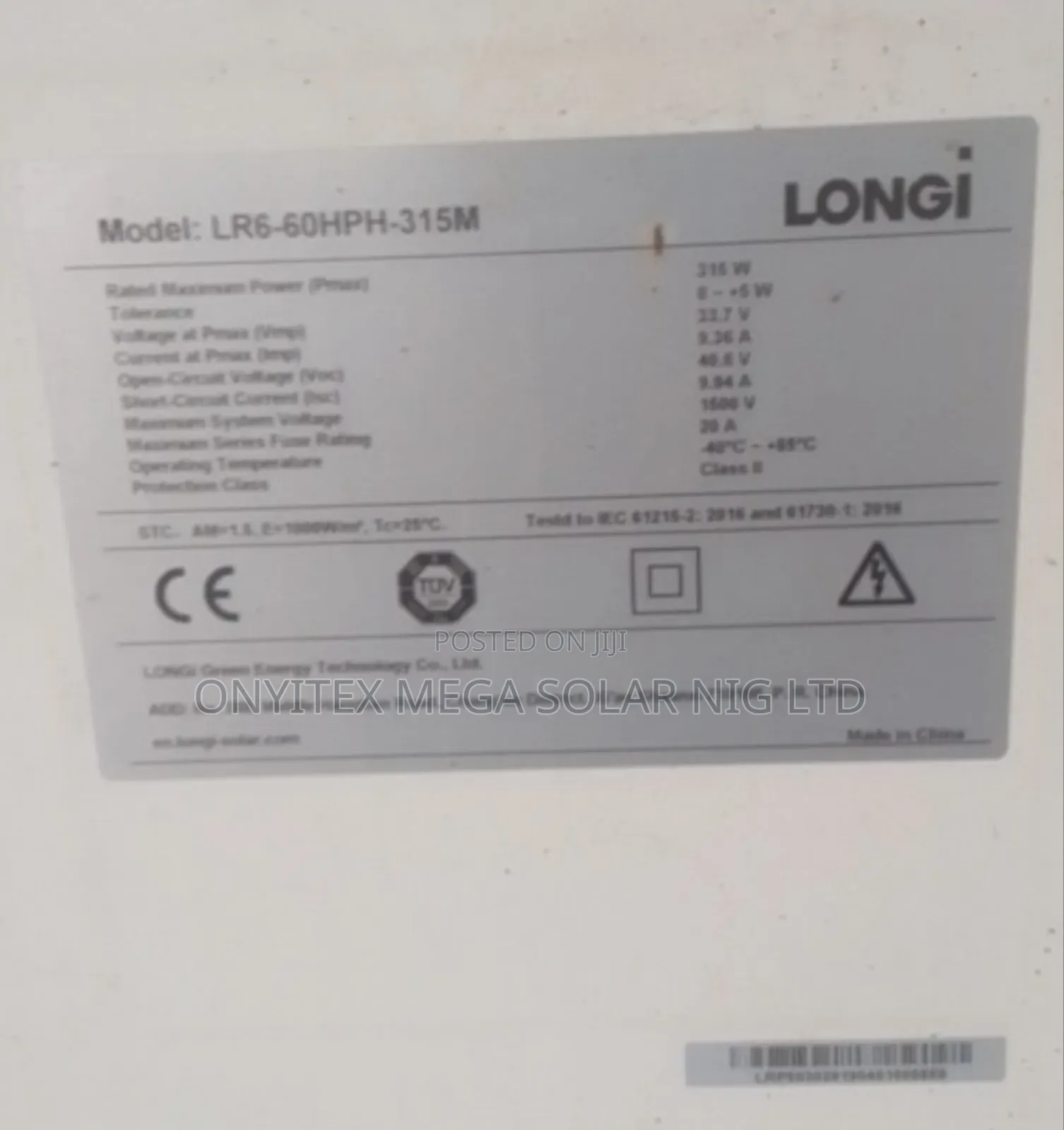 Original Longi Solar Panel 315watt