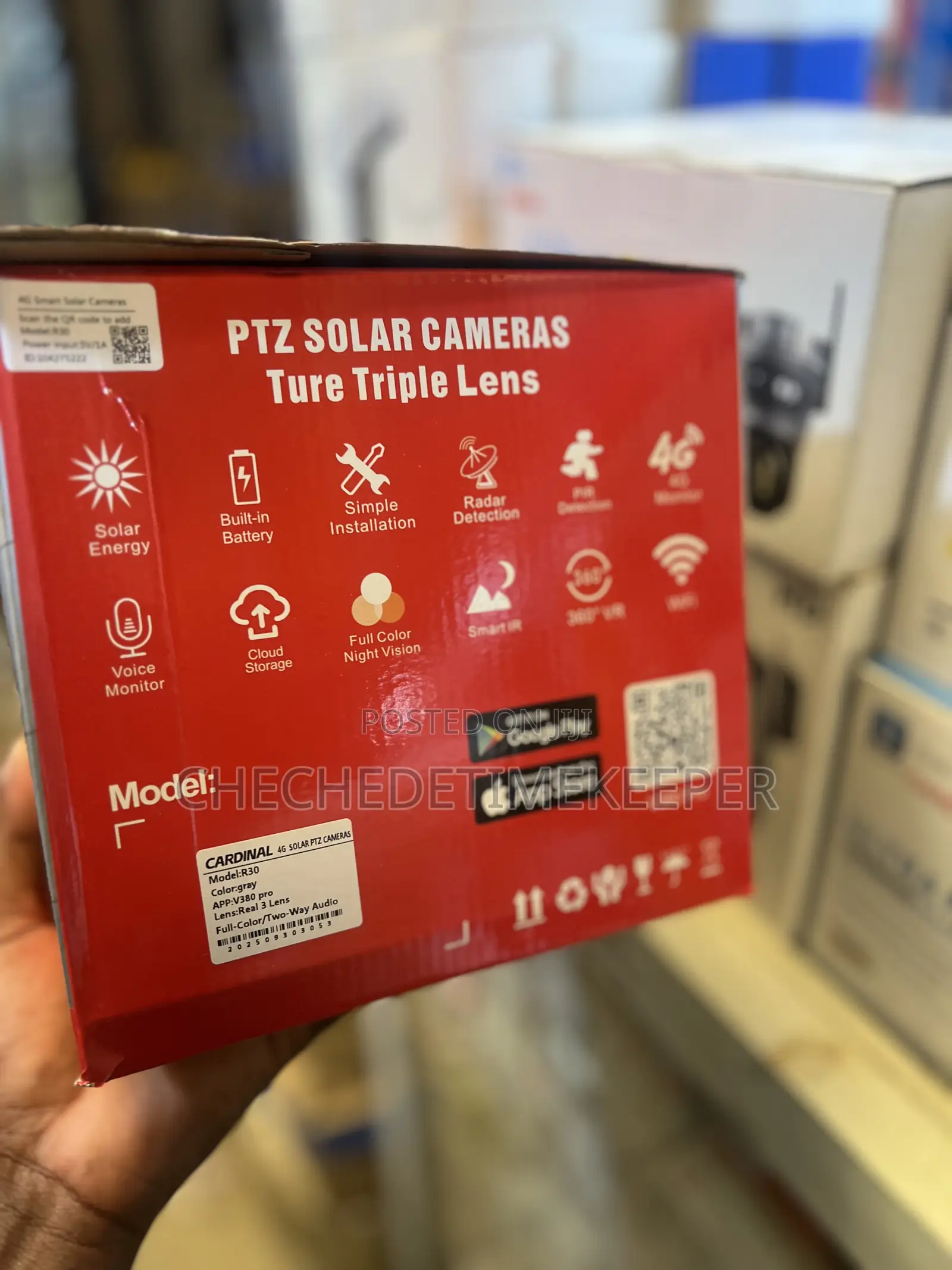 3 Lens Solar CCTV Camera