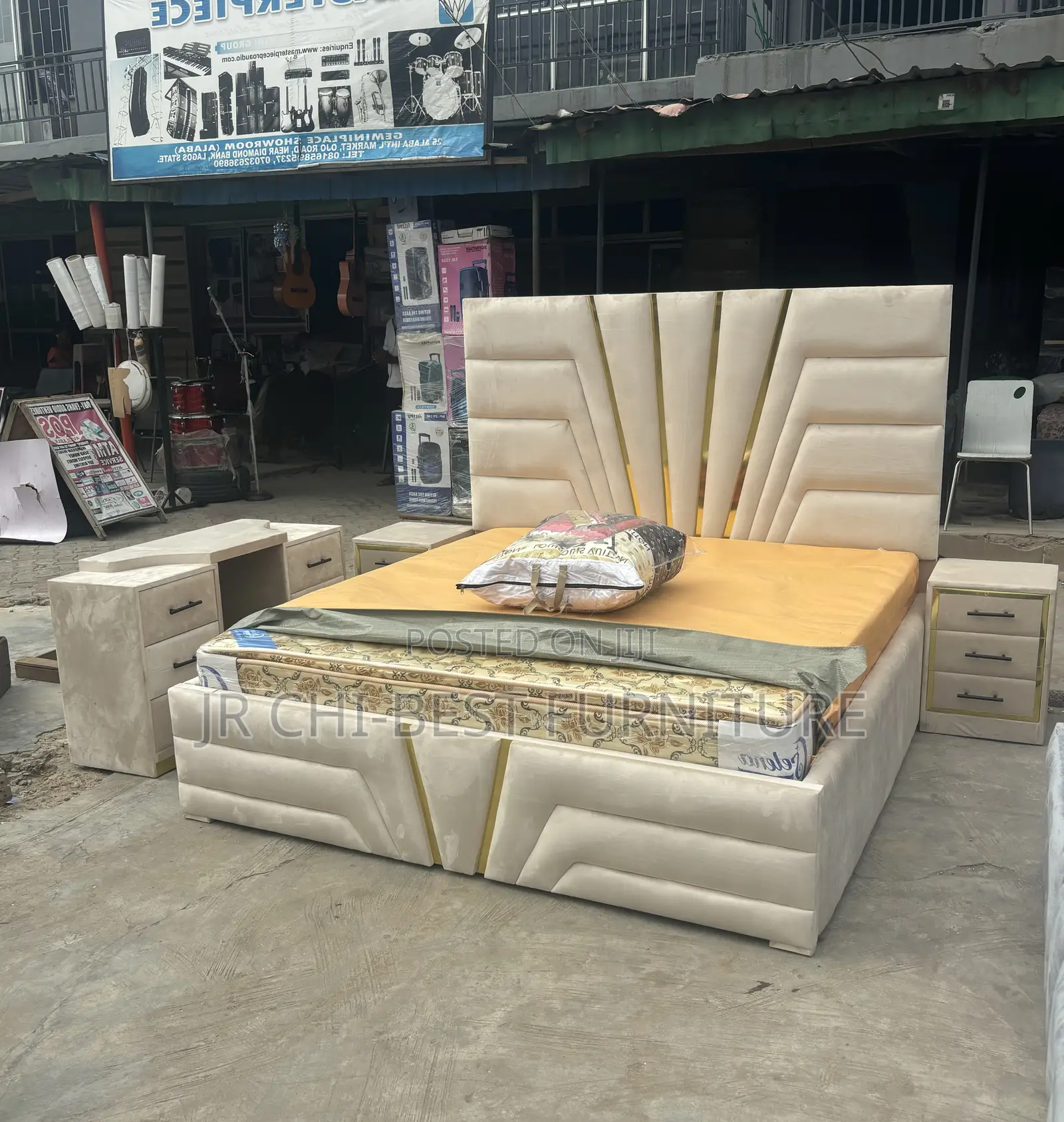 Complete 6 by 6 Upholstery HDF Bedframe Set of Extraordinary Quality