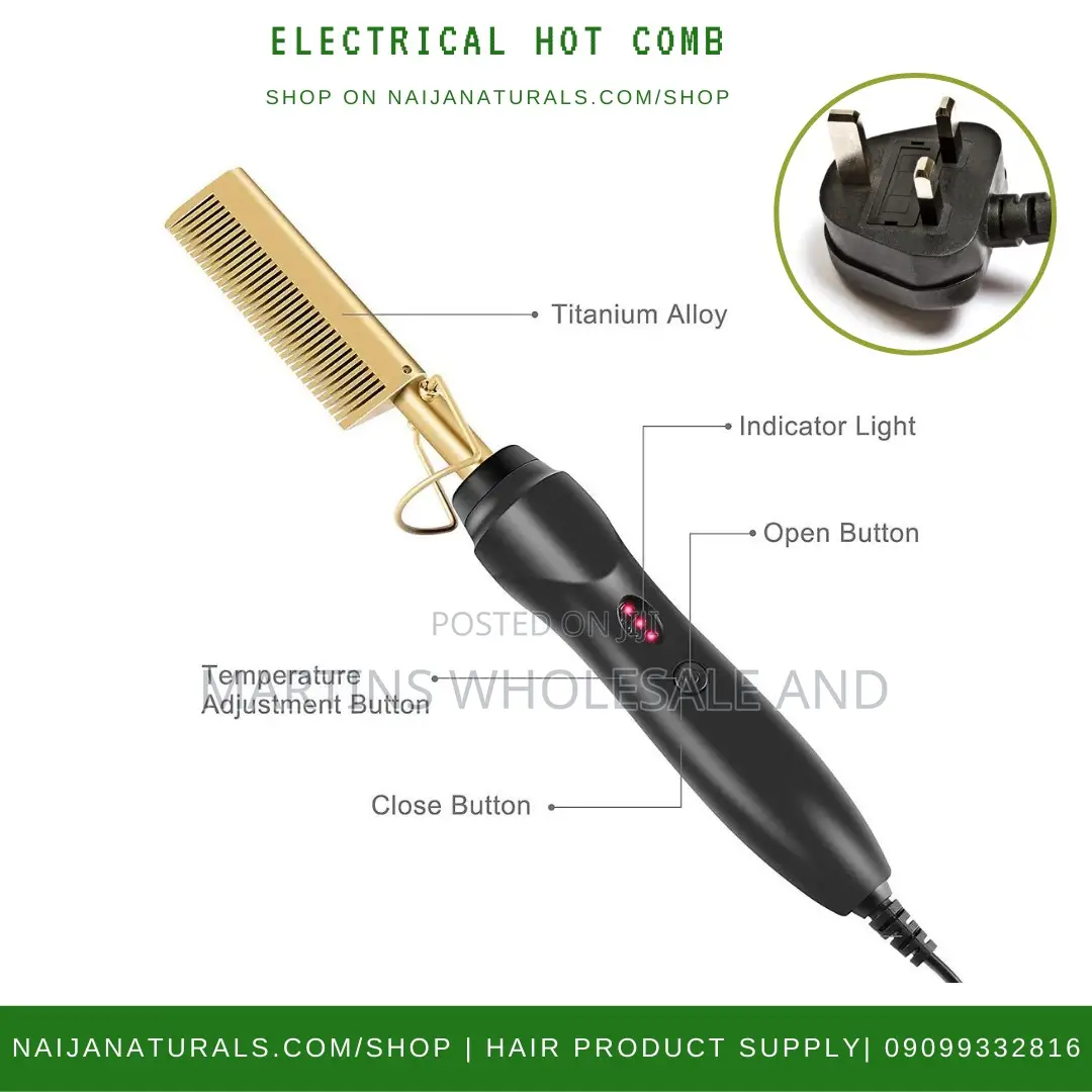 Electric Hot Comb Hair Straightener.
