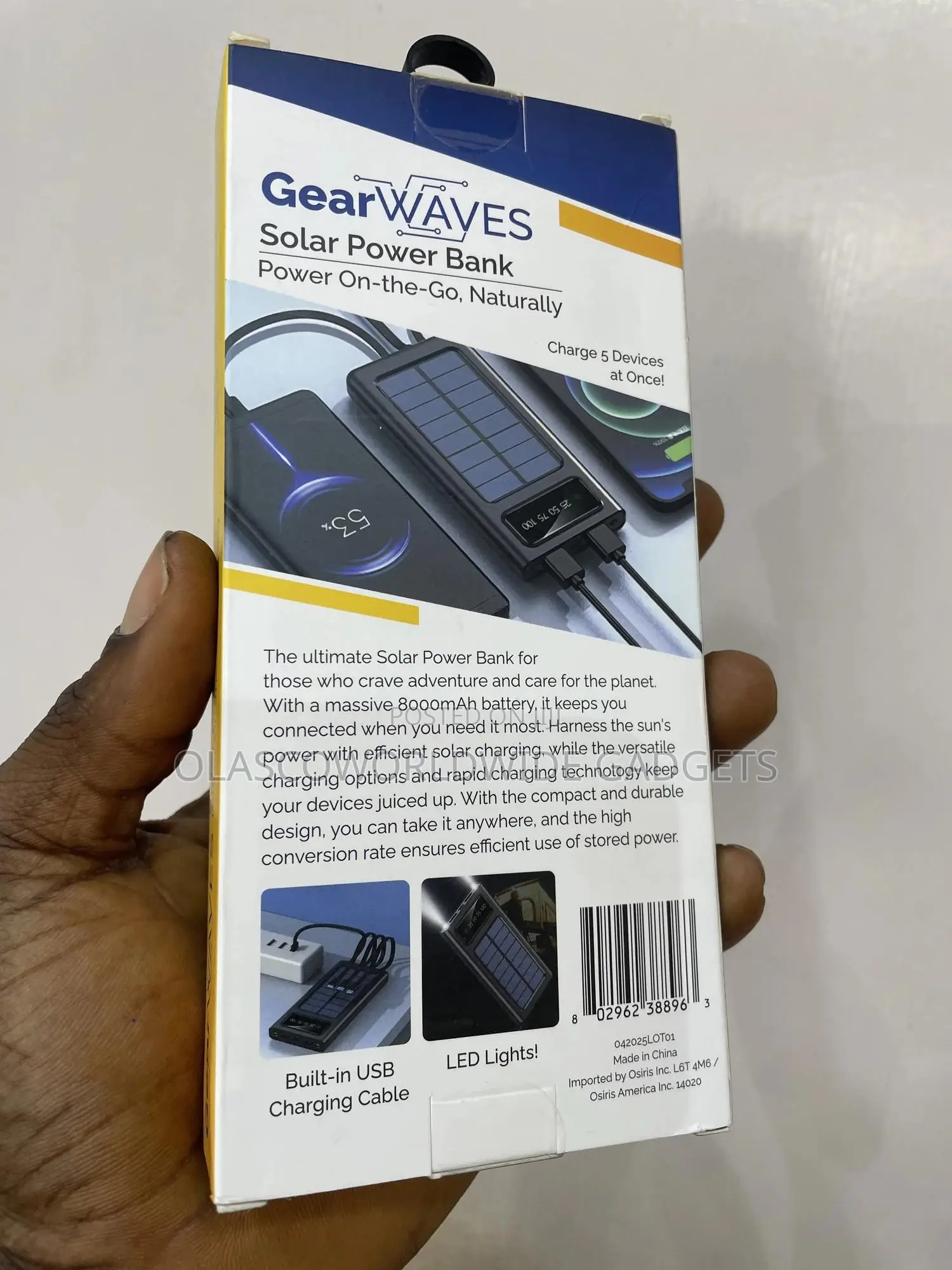 Brand New Sealed Gearwaves Solar Power Bank