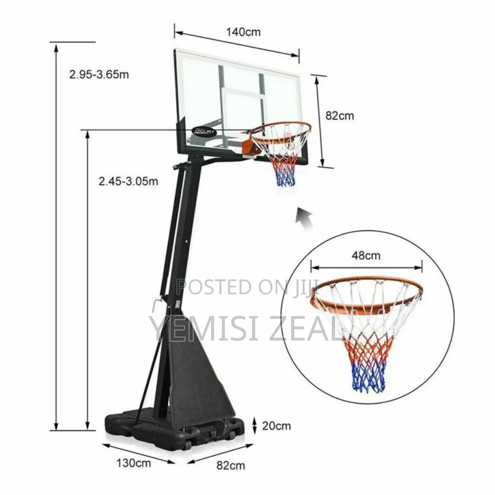 Giant Basketball Stand With 6 Balls