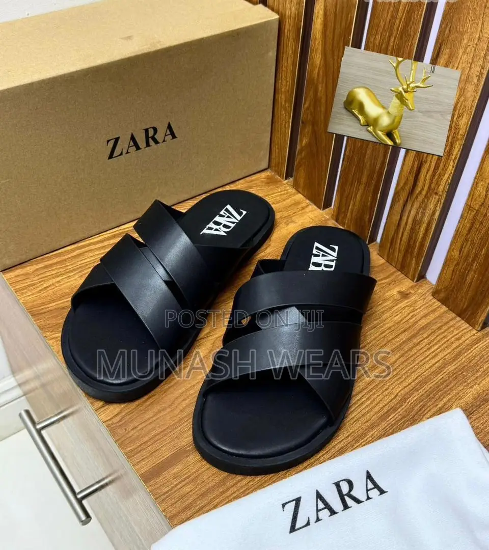 Zara Leather Slipers For Men 40-46 Available