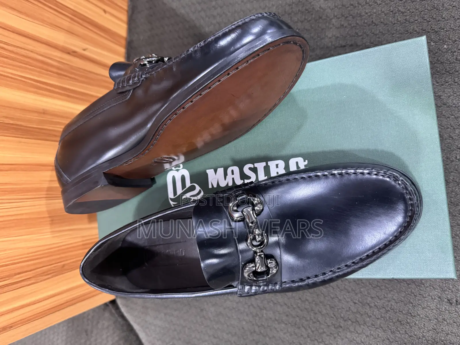 Italian Mastro Leather Shoes For Men 40-46 Black