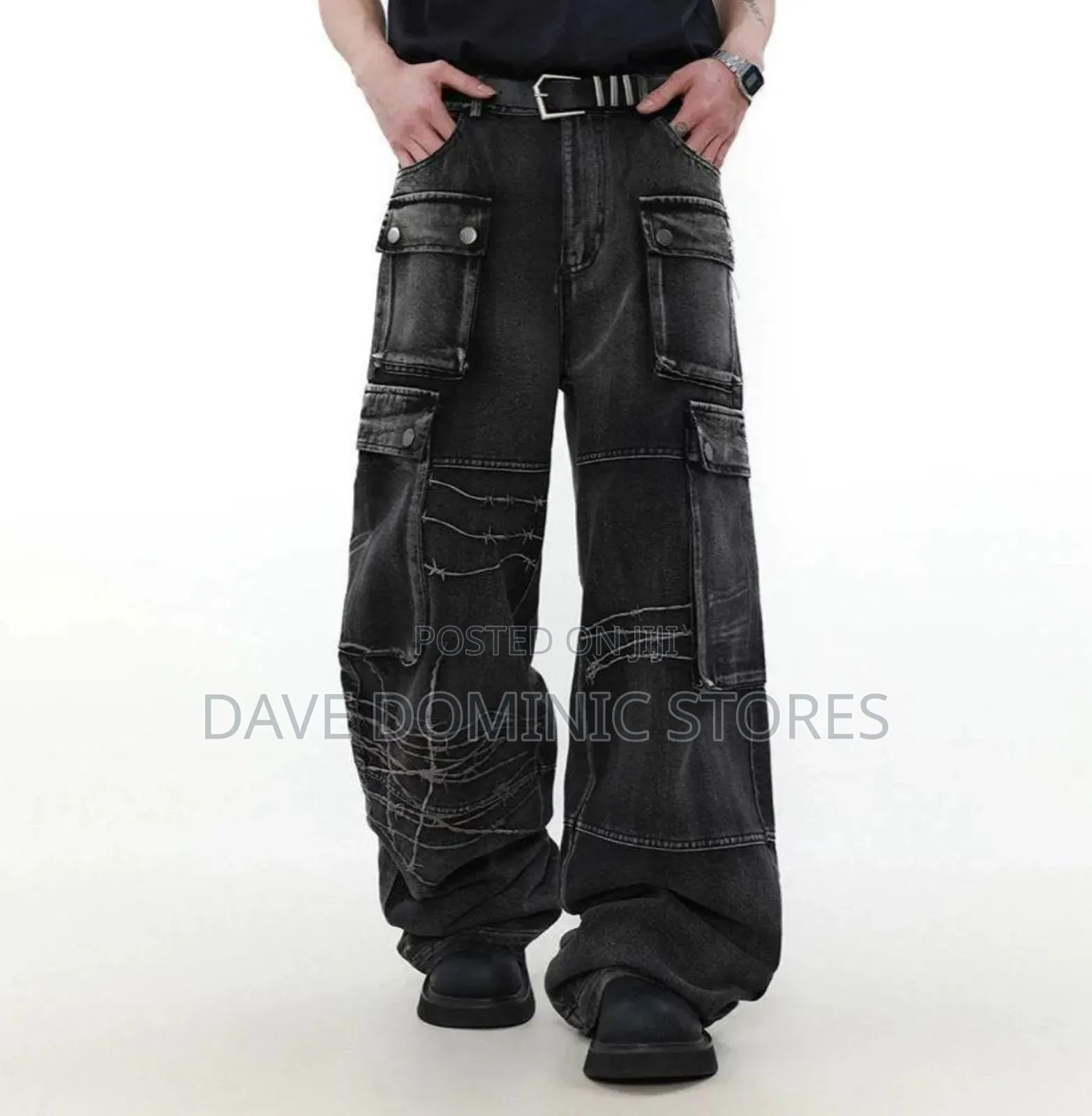 Barbed Denim Cargo Pants