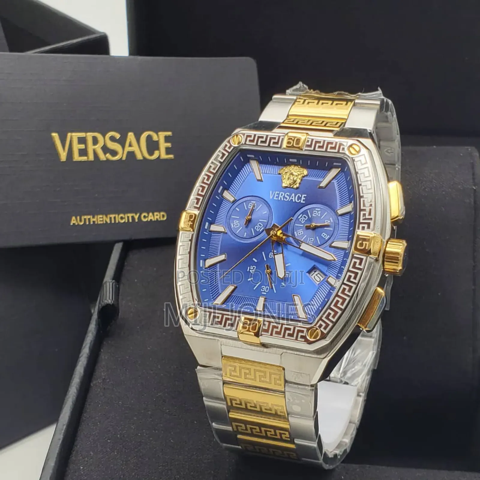 *Versace‐Inspired Chain‐Strap Battery Watch*