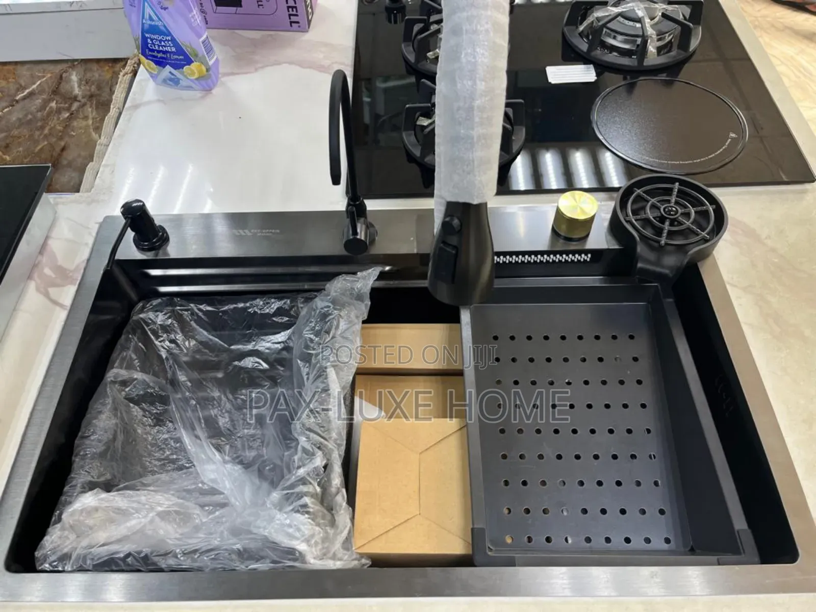 5 Button Kitchen Sink Complete Set (Black)