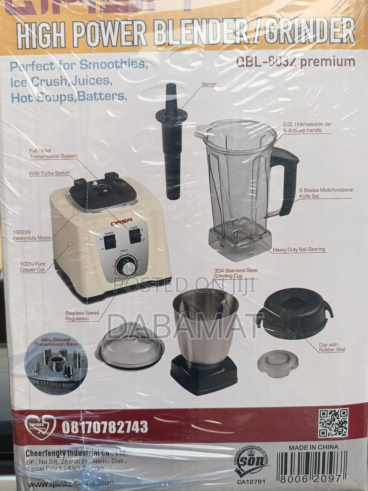High Power Blender And Grinder 8032 Premium