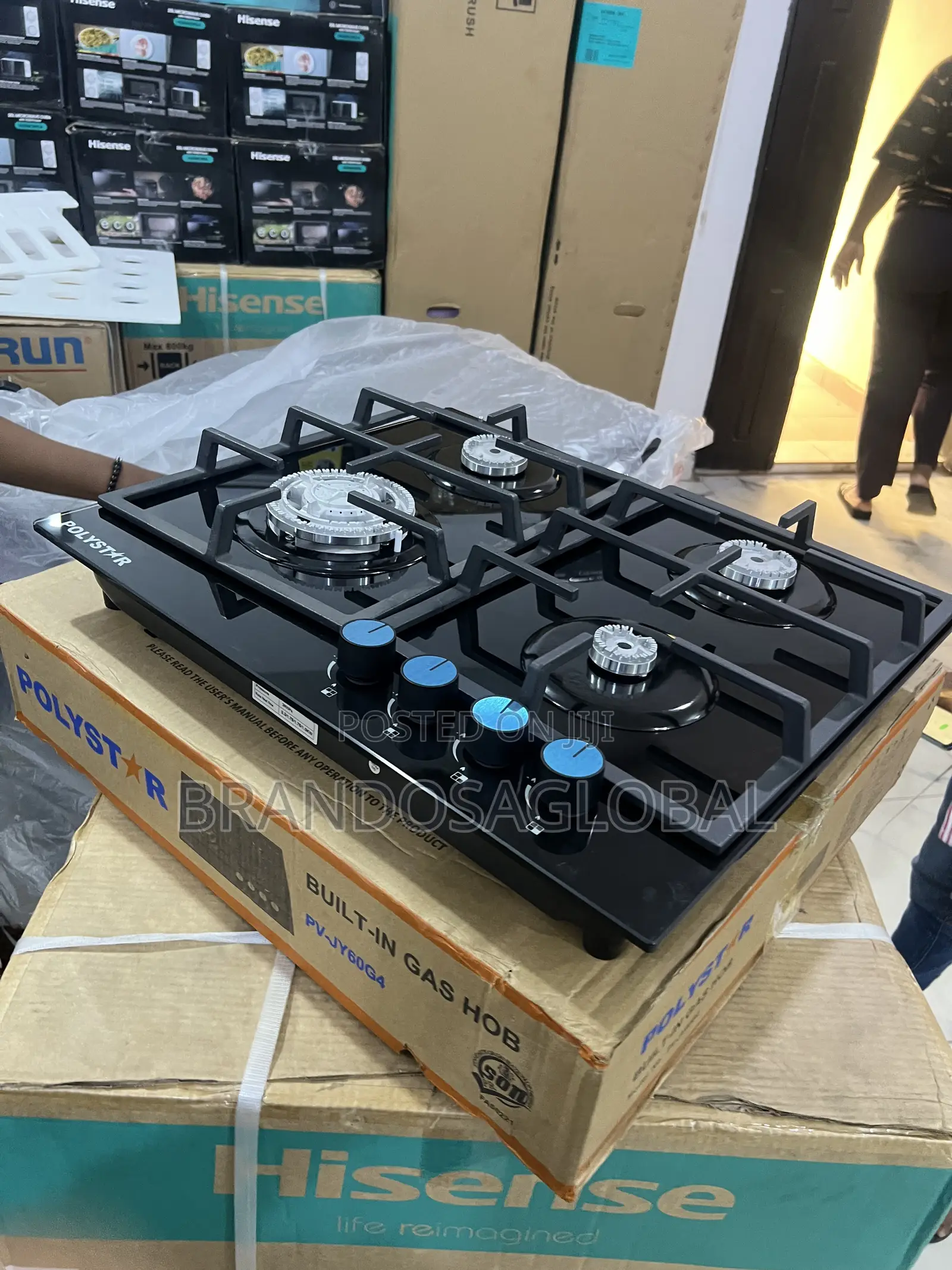 Polystar 4 Burner Built-in Gas Hob Pv-Gt60g4 Smooth Surface Finish