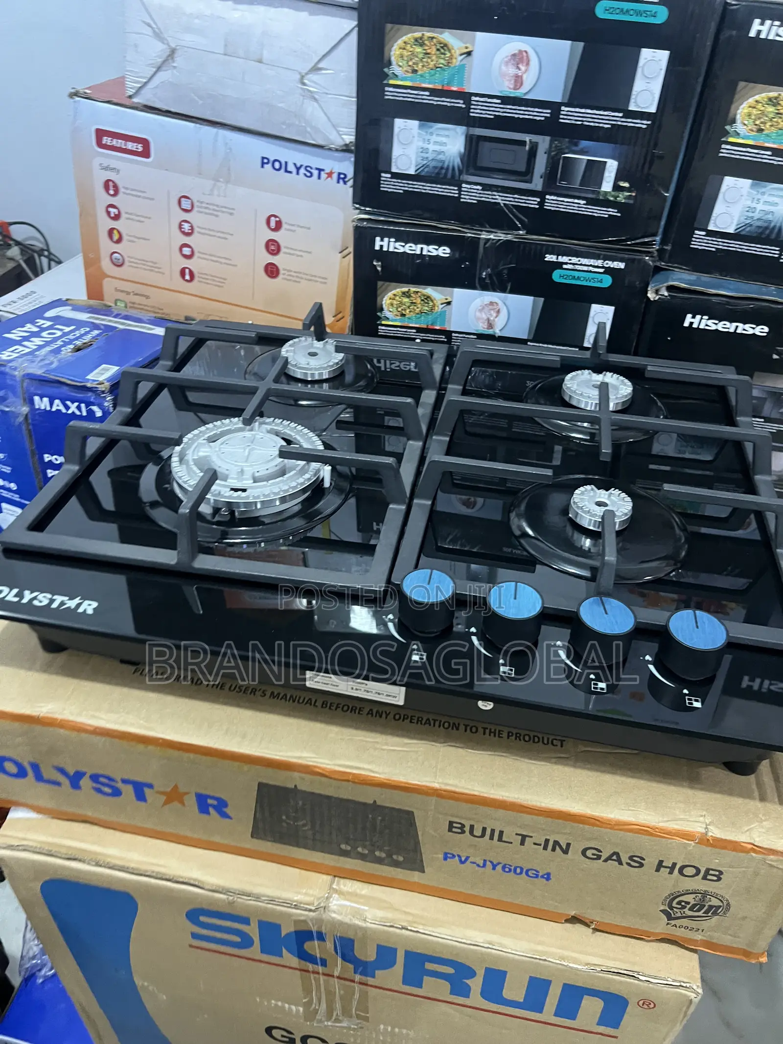 Polystar Pv-Gt60g4 4 Burner Gas Hob Everyday Kitchen Appliance