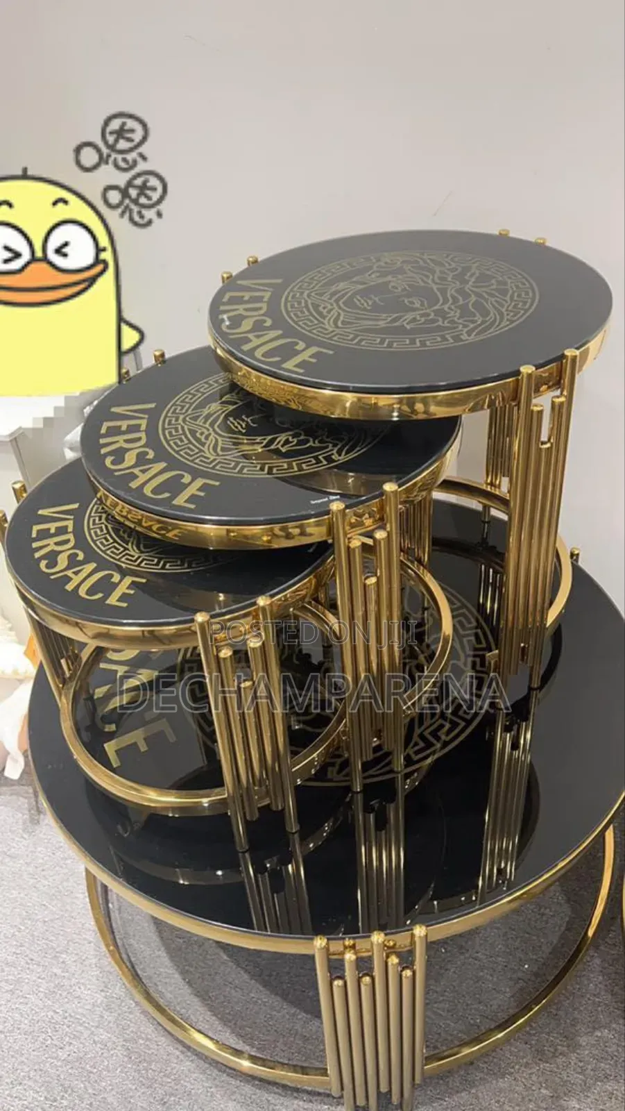 1 Table and 3 Matching Sidestool Set , Glass Top