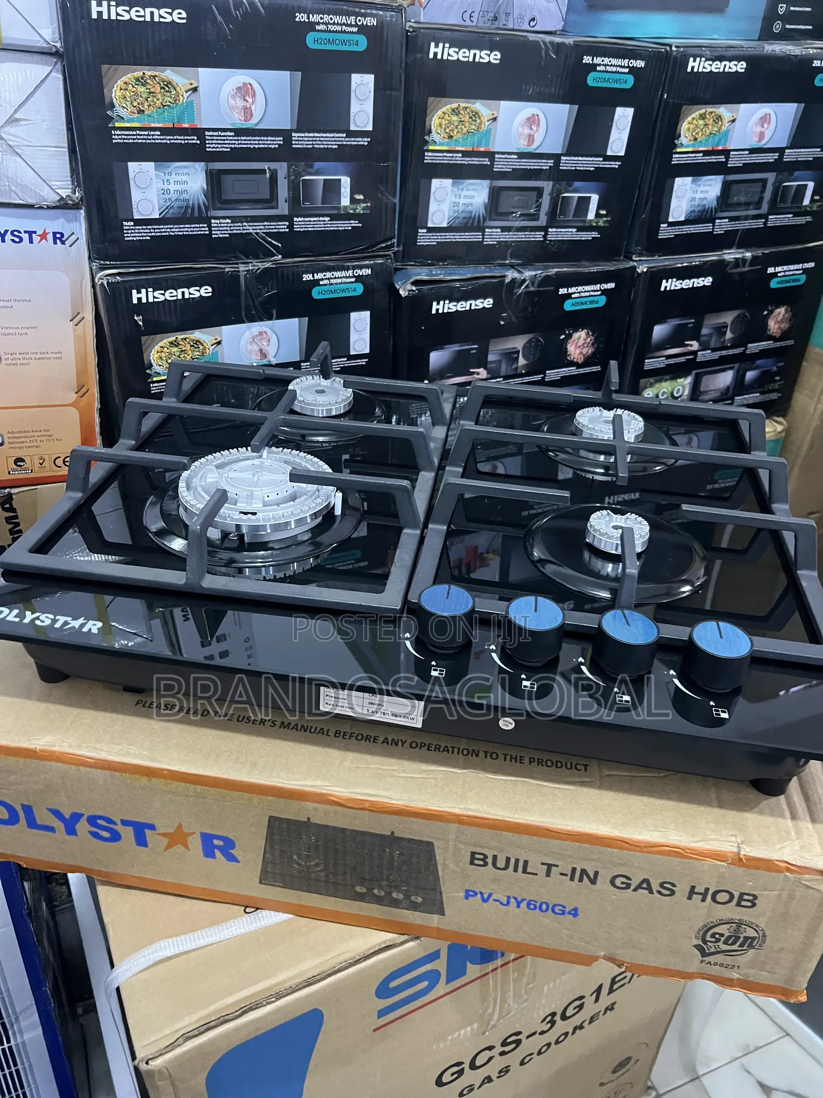 Polystar 4 Burner Built-in Gas Hob Pv-Gt60g4 Contemporary Look
