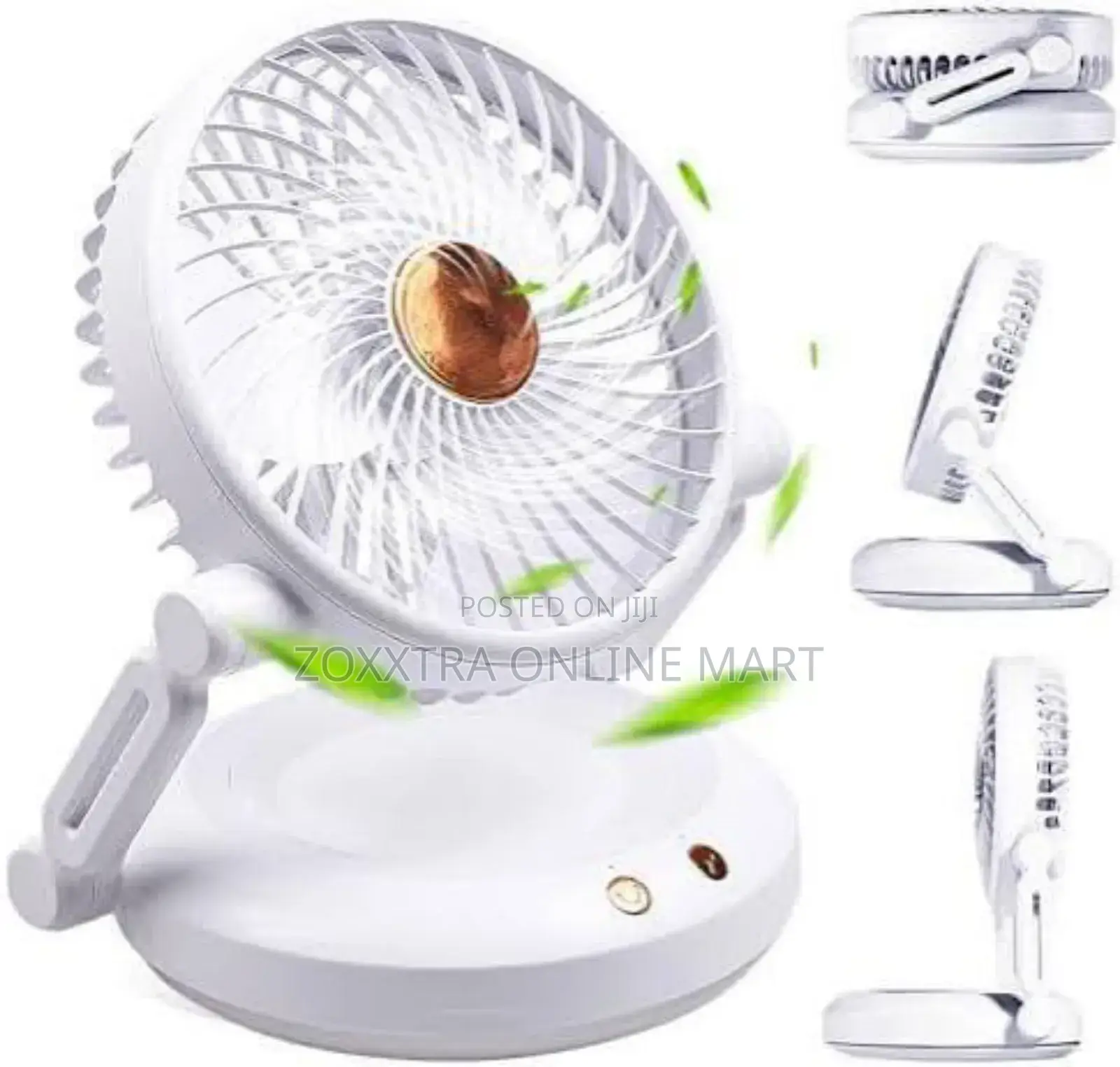 Foldable Rechargeable Rotating Fan - Wall Desktop