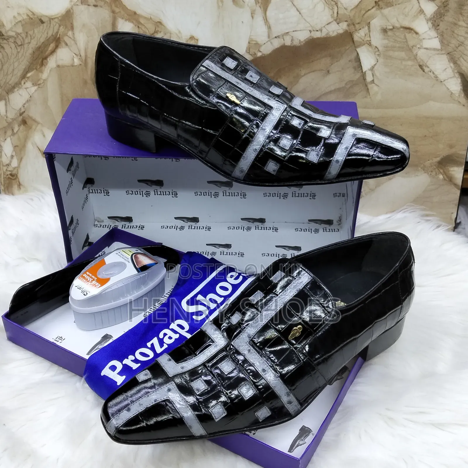 Men's Luxury Henry Shoes Crocodile Print Slip-on Loafers