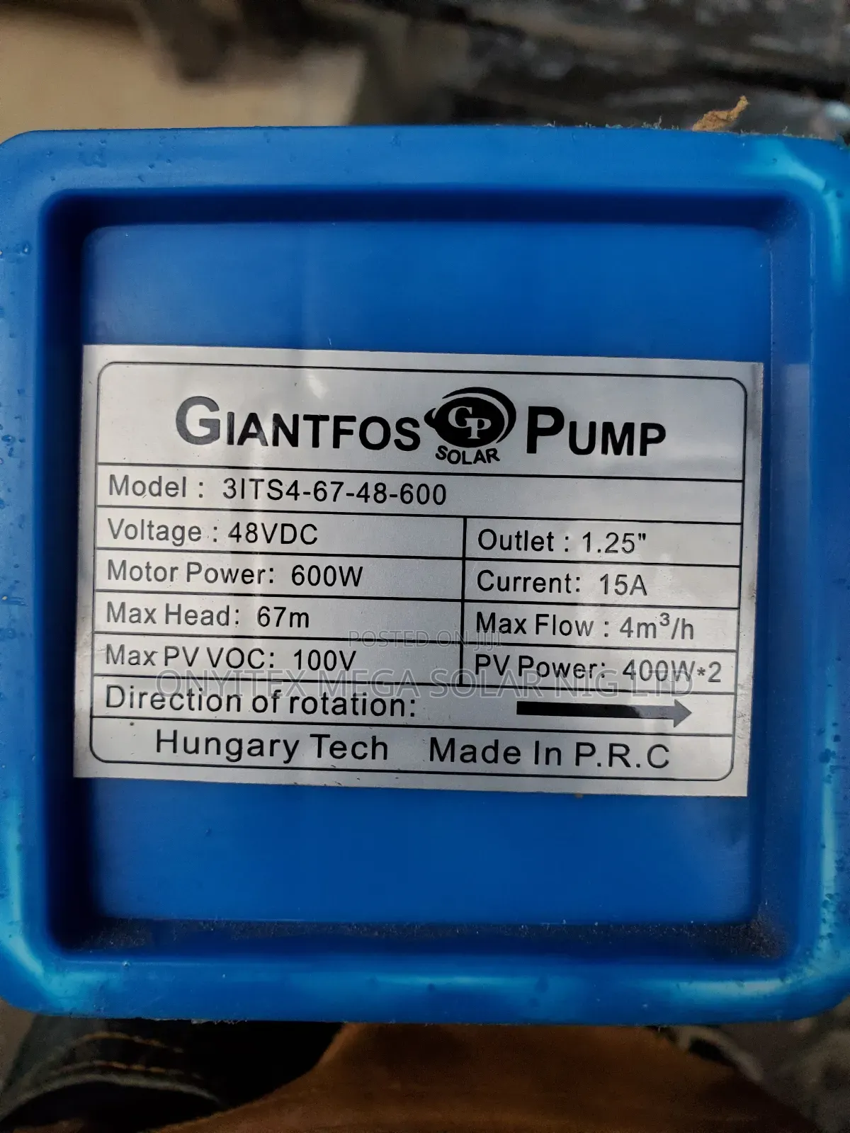 Dc Giantfos Submersible Solar Pump 0.75hp