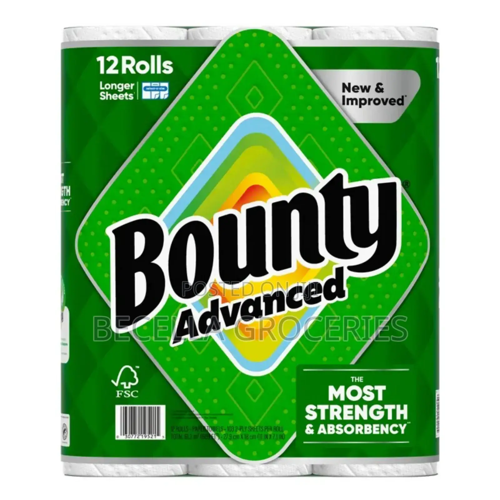 Bounty Advance 12 Rolls White Paper Towels