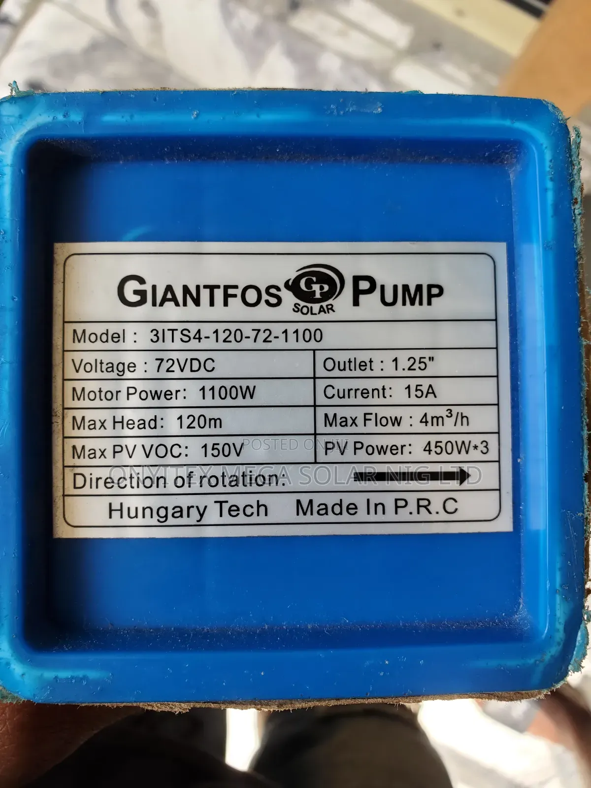 Dc Giantfos Submersible Solar Pump 1.5hp