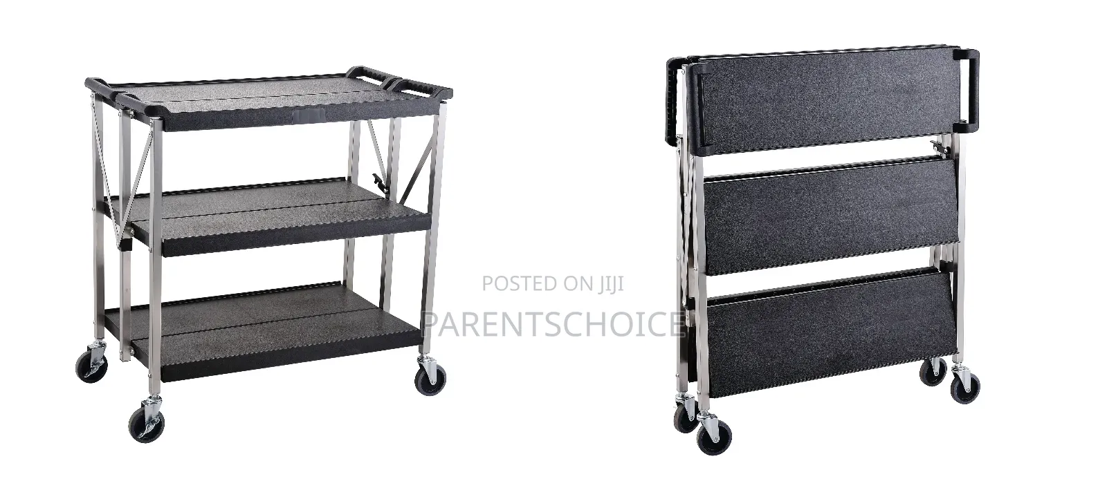 Fold Up Lab Trolley - 3 Layer
