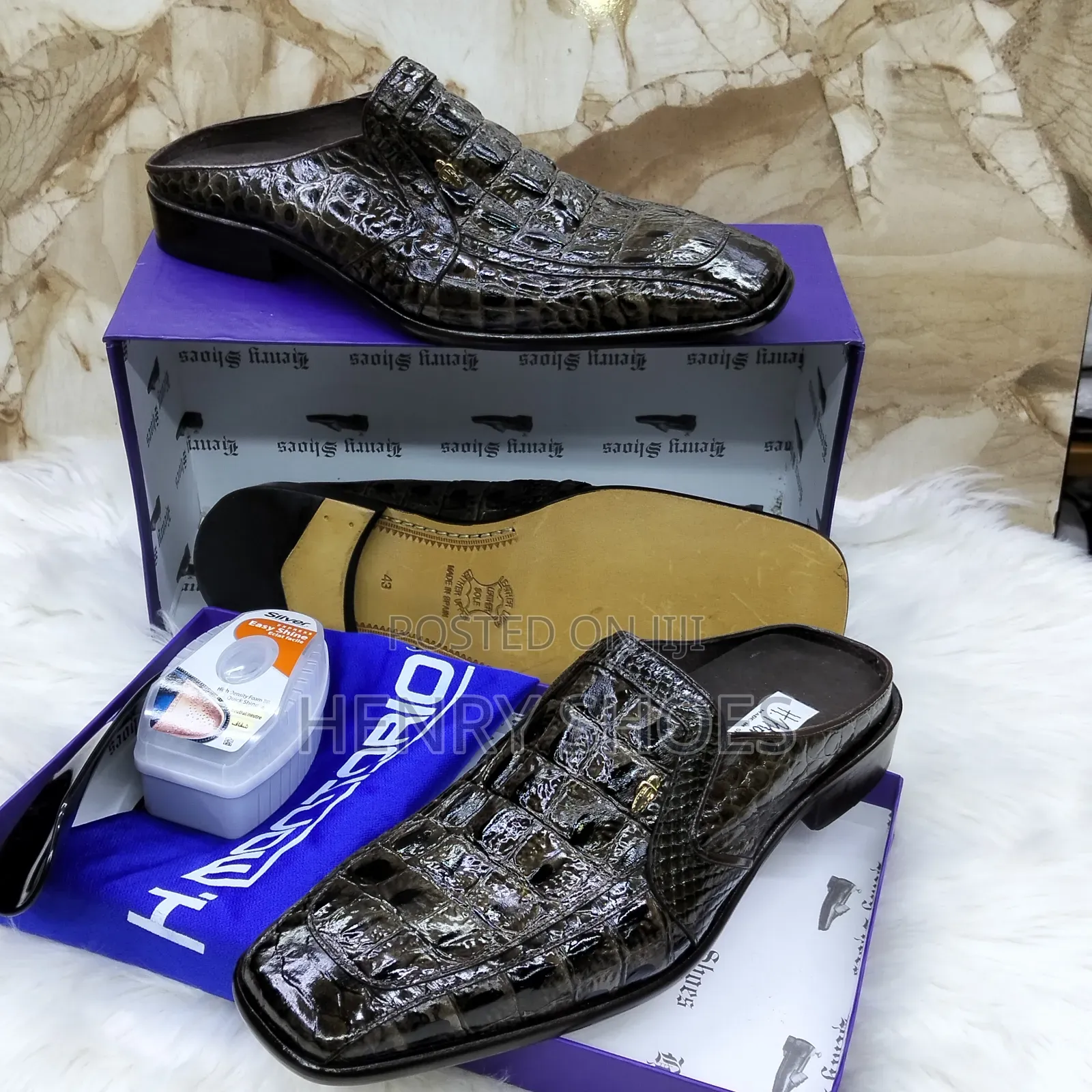 H.Montorio Spanish Leather Half Shoes