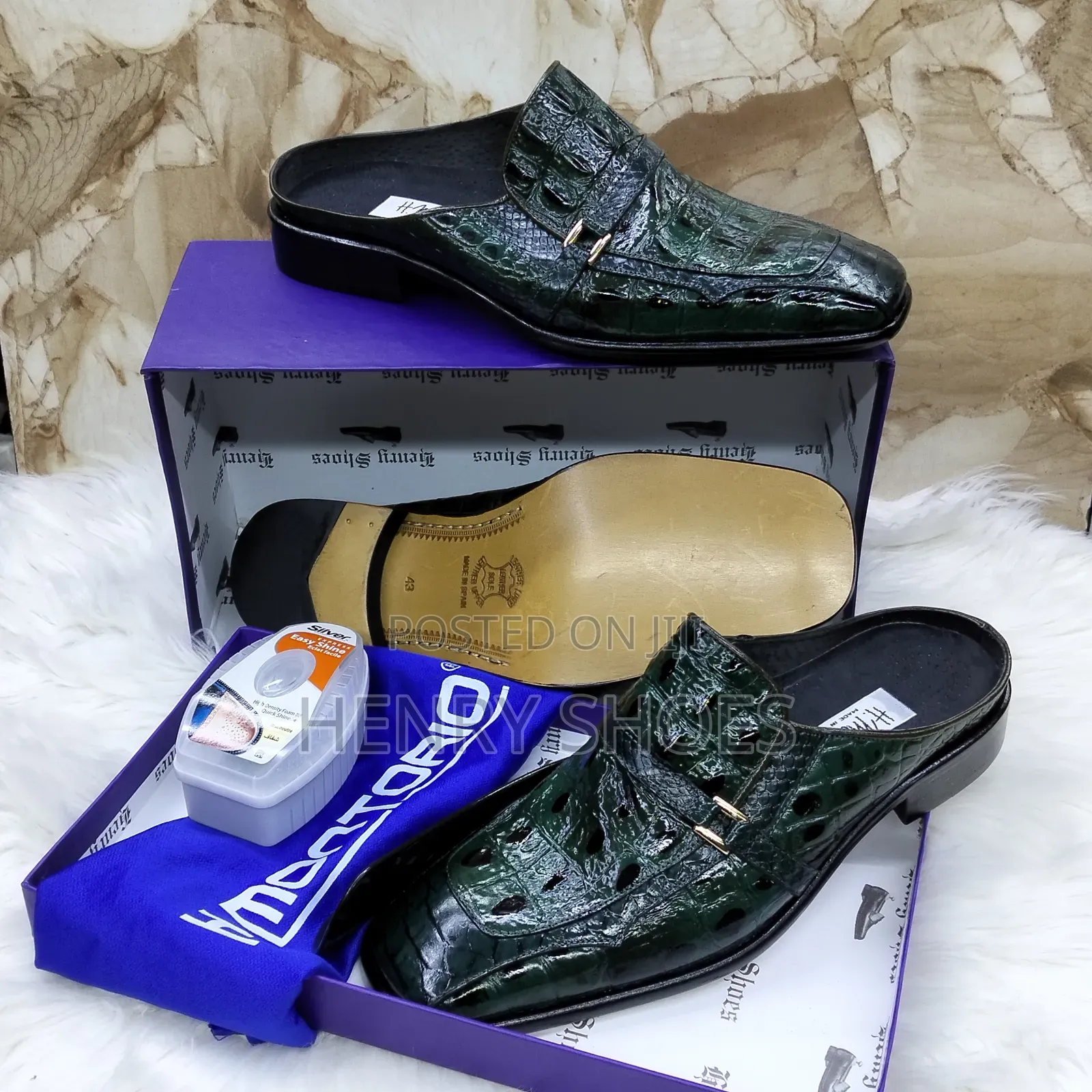 H.Montorio Spanish Leather Half Shoes