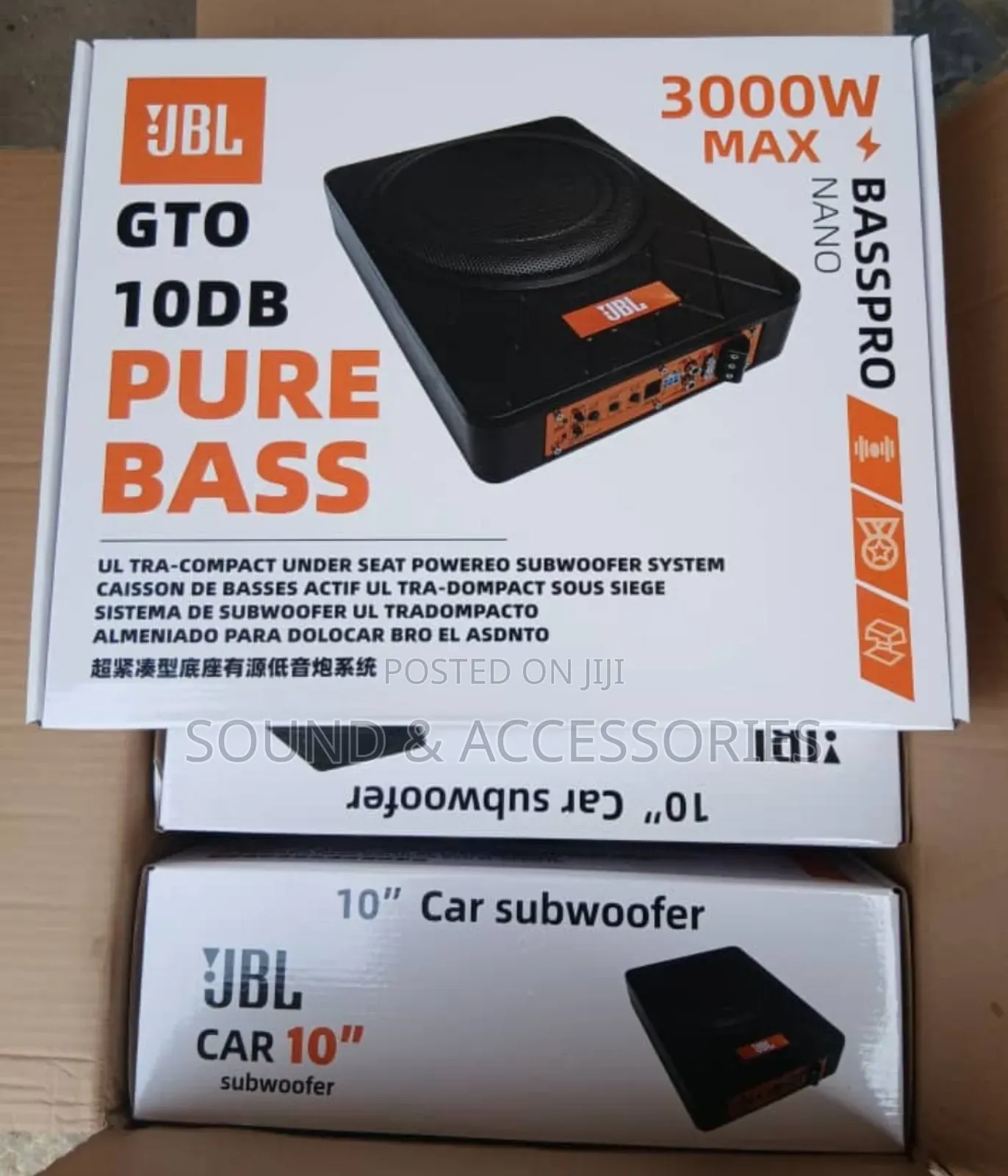 JBL Gto10db Pure Bass Pro Underseat Woofer (3,000watts)