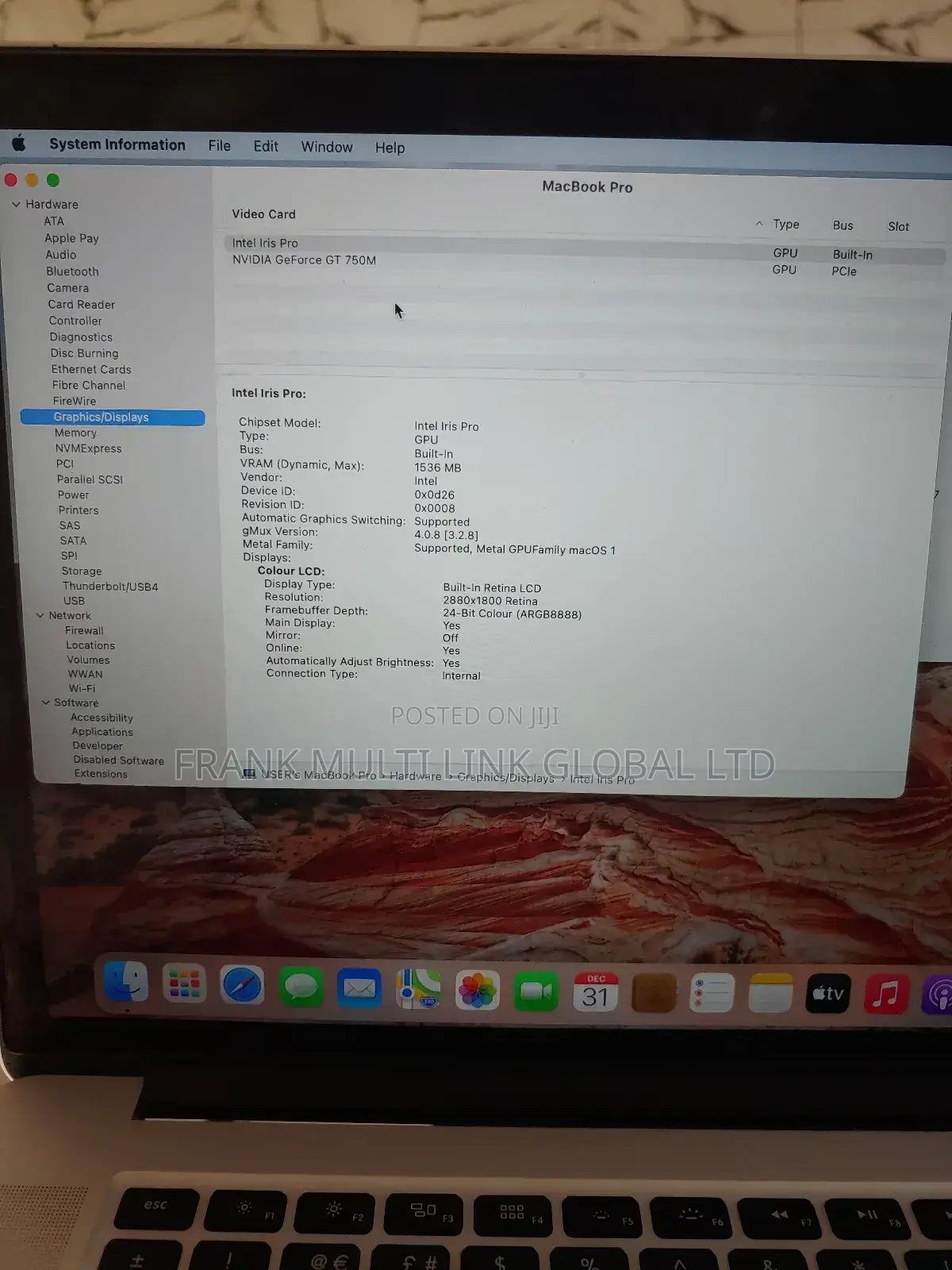Laptop Apple MacBook Pro 2013 16GB Intel Core i7 SSD 256GB