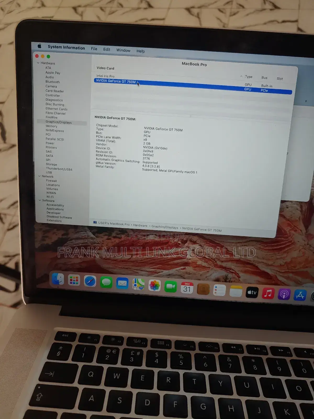 Laptop Apple MacBook Pro 2013 16GB Intel Core i7 SSD 256GB