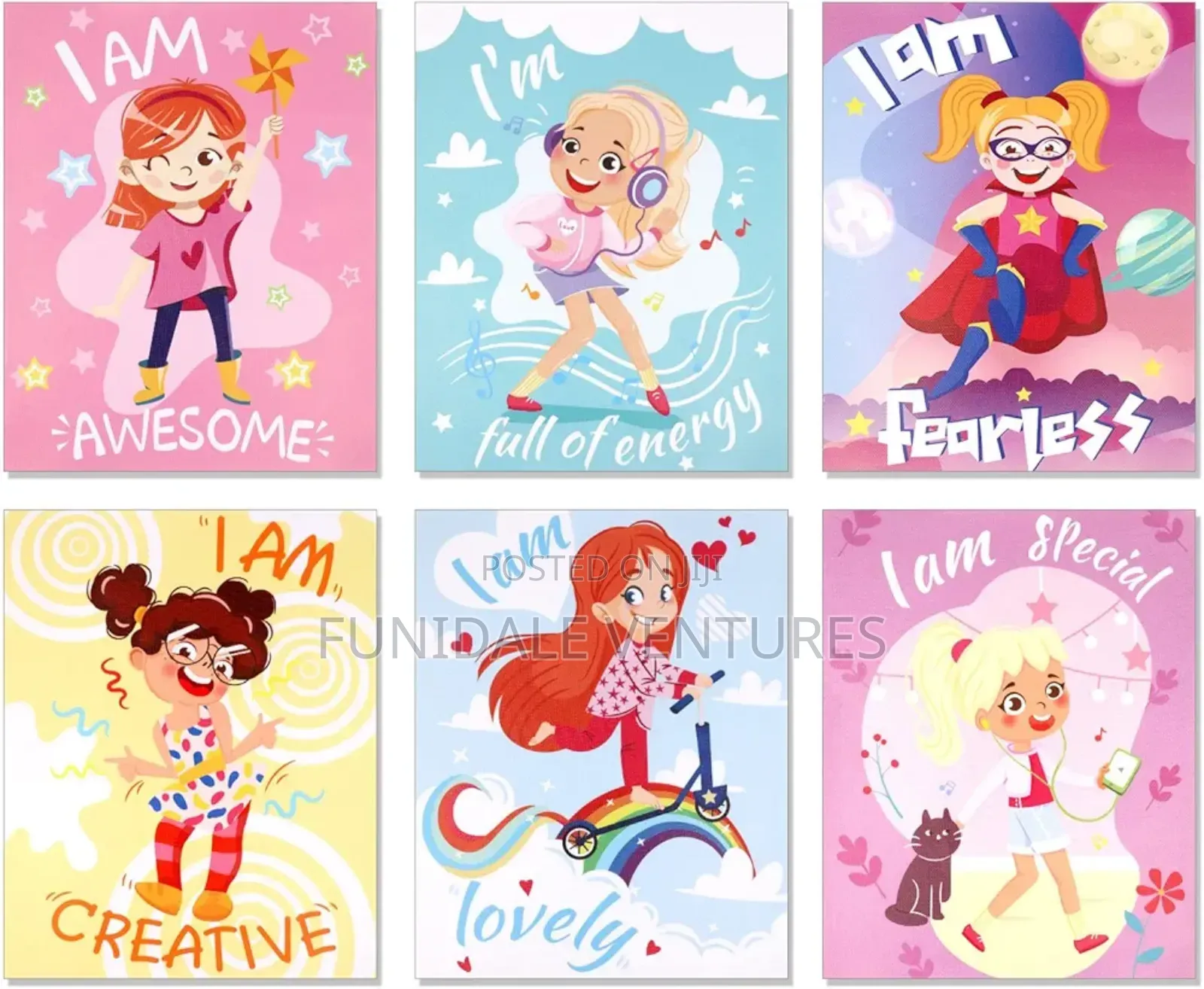 6 Girls Motivational Vinyl Poster Decor