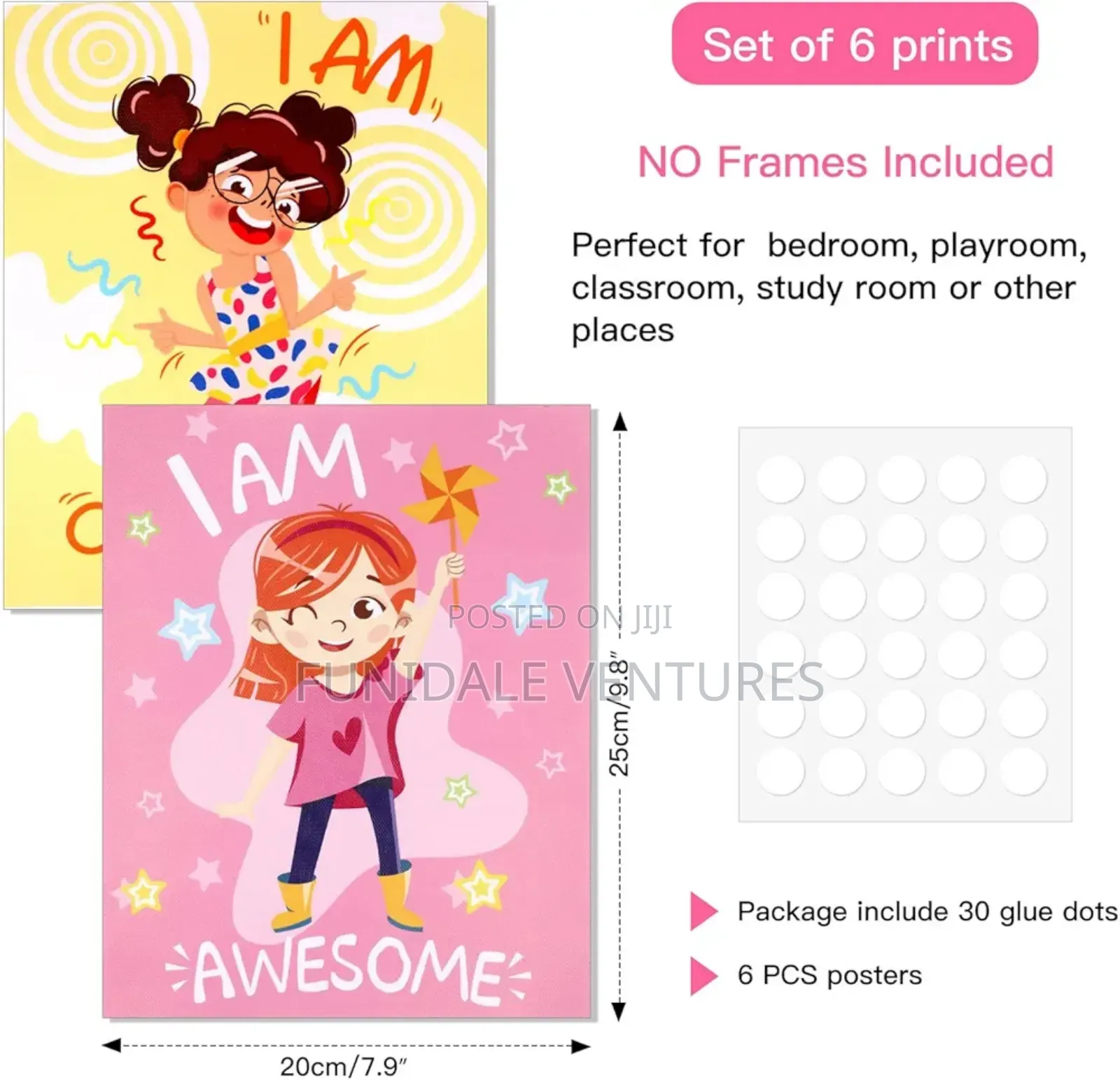 6 Girls Motivational Vinyl Poster Decor