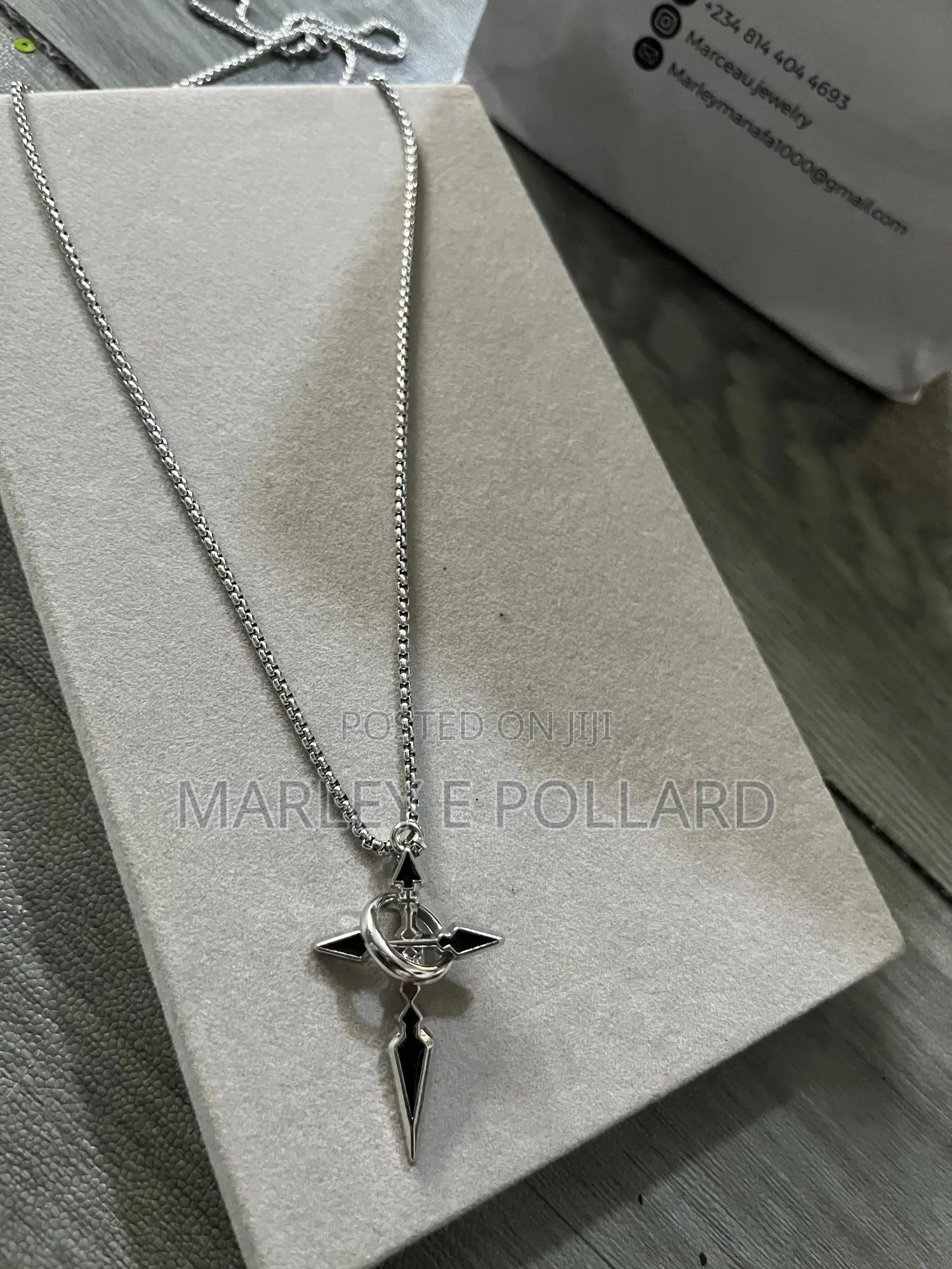 Cross Pendant Stainless Steel Rope Silver Punk Necklace