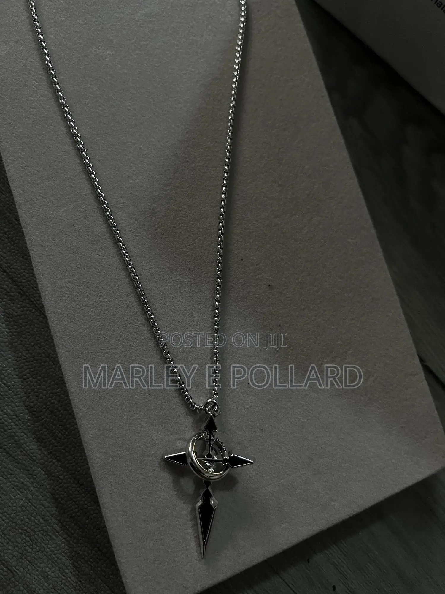 Cross Pendant Stainless Steel Rope Silver Punk Necklace