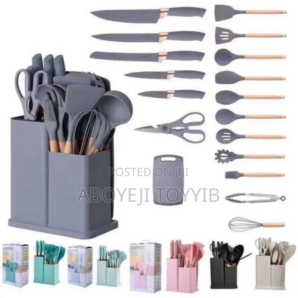 Sets of Silicone Quality Kitchenware Spoon and Knife