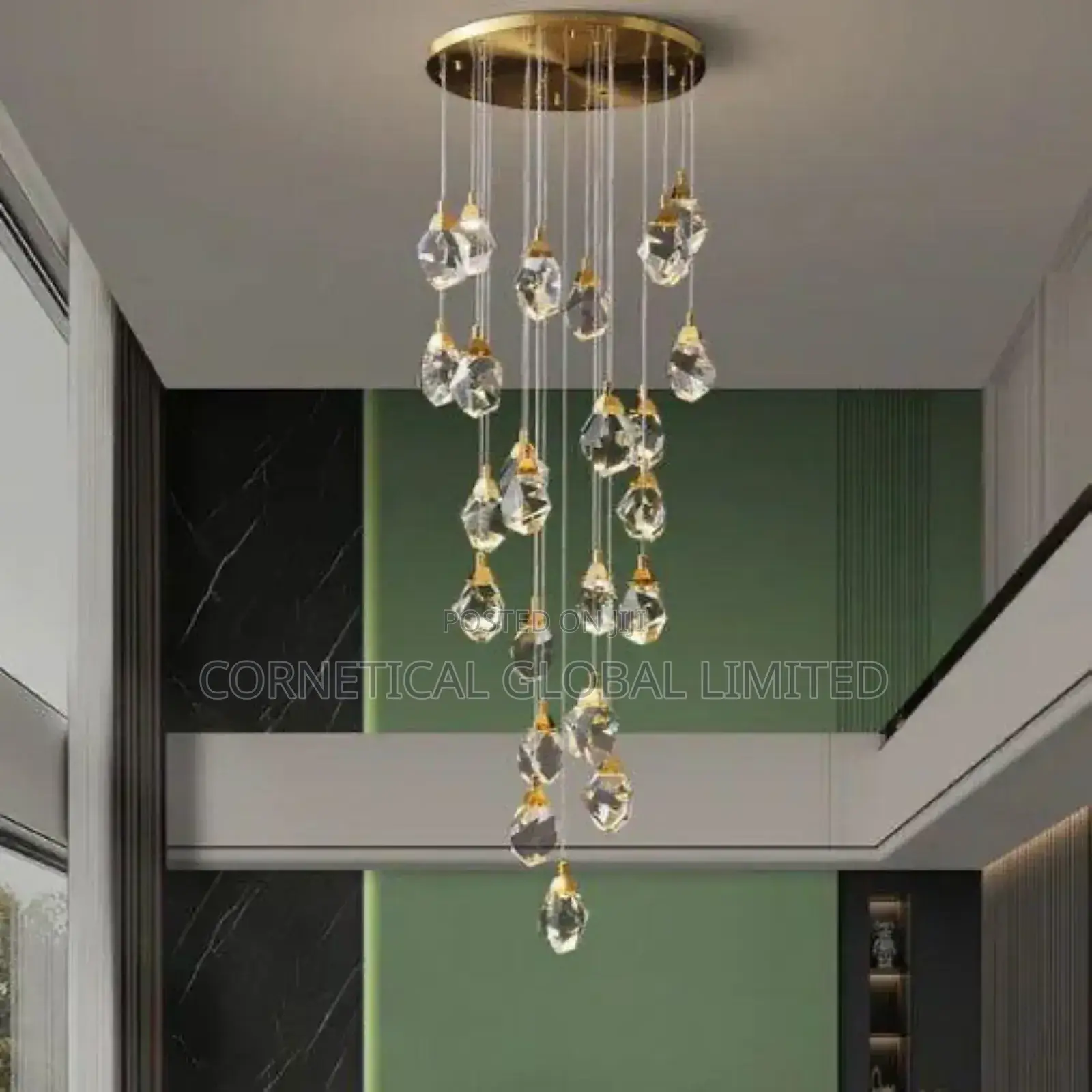 Modern Crystal Raindrop / Waterfall Pendant Chandelier