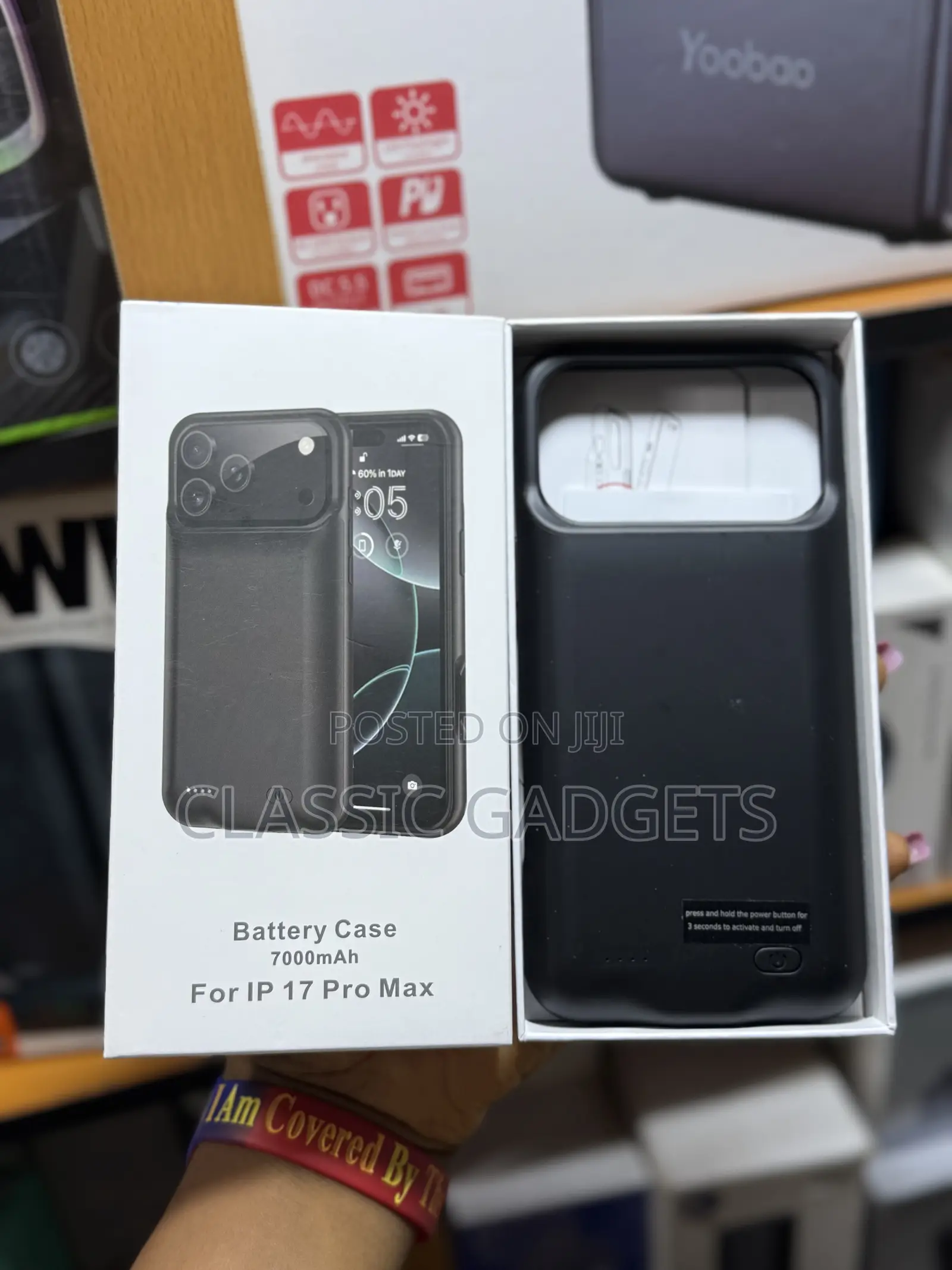 Rechargeable Backup Battery Case for iPhone 17 Pro Max /17 Pro(7000mah
