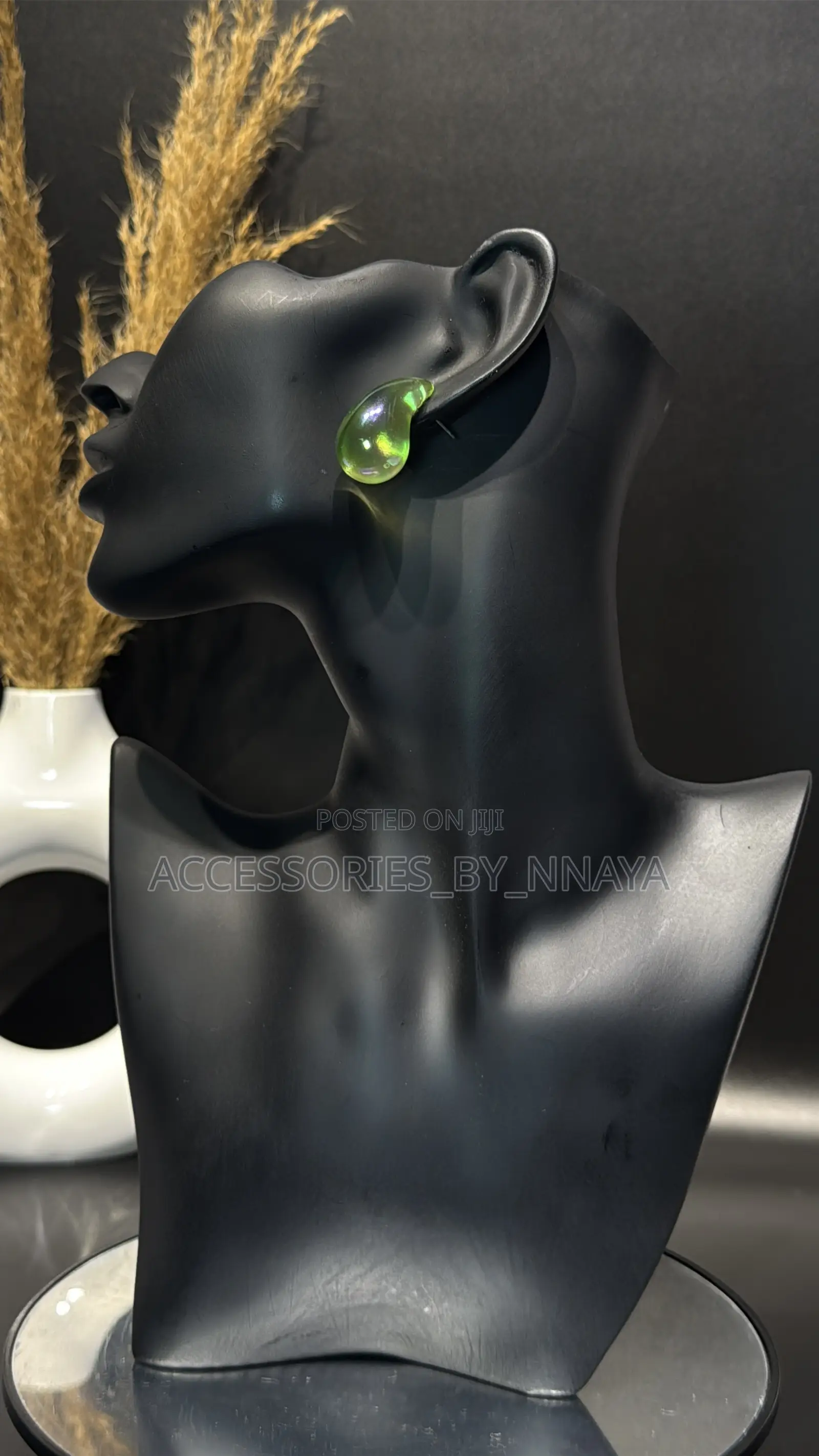 Green Hoop Earring