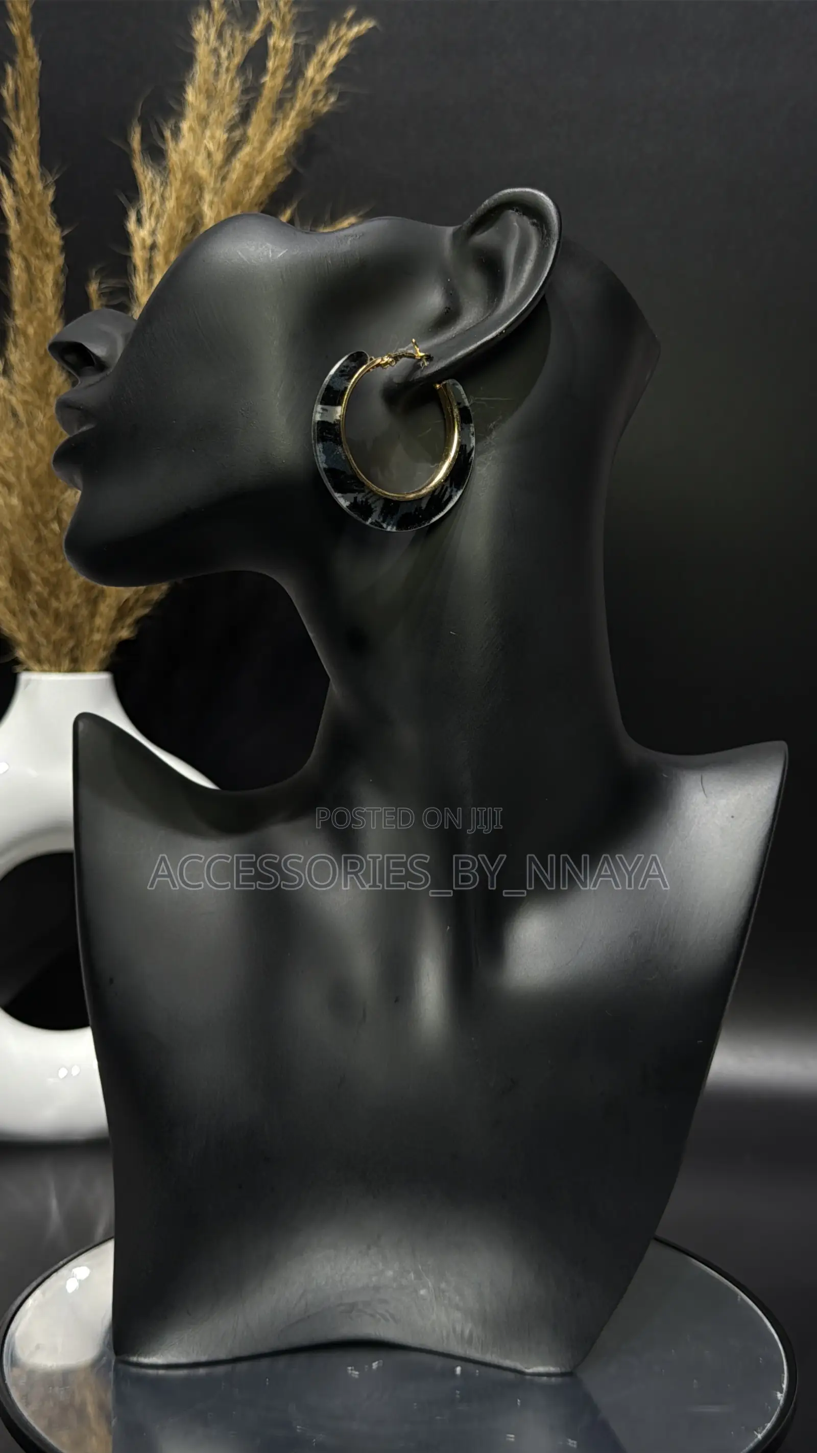Black Hoop Earring