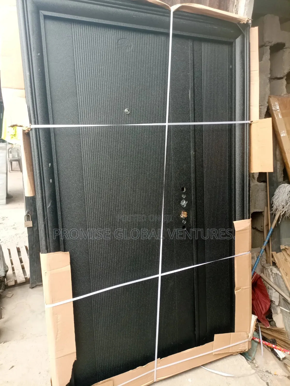 3ft Black Steel Door