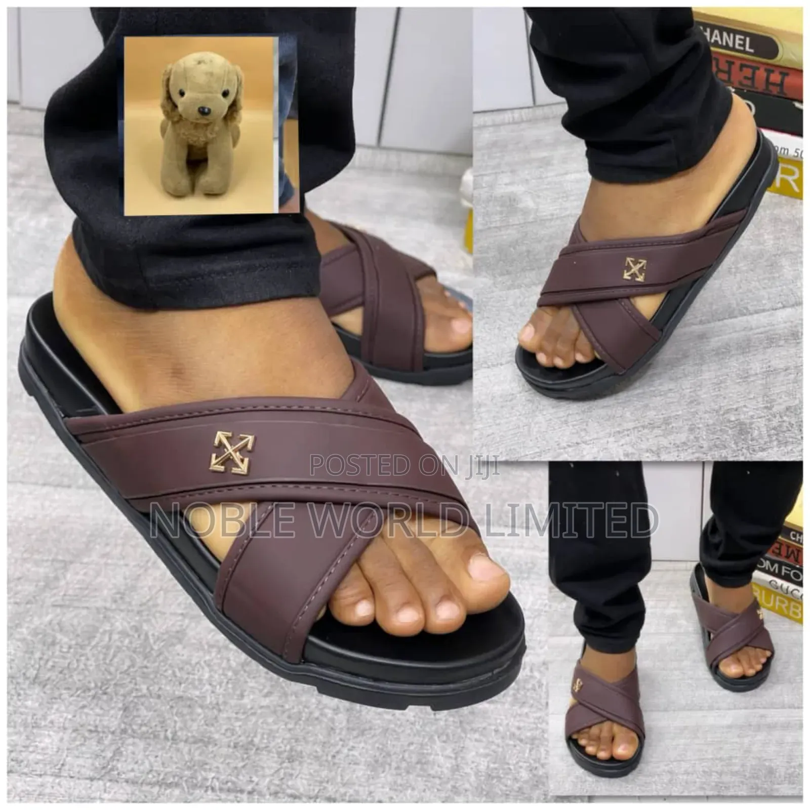 Black/Brown Solid Slides NGN 7g