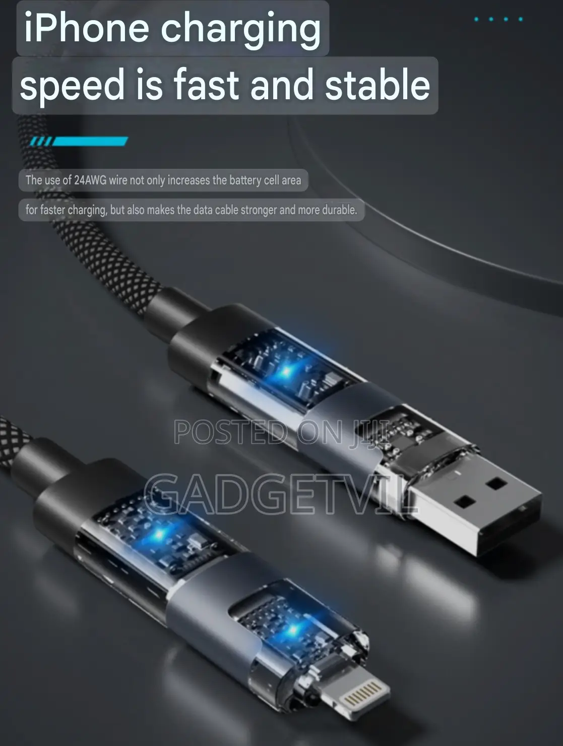 Transparent Braided Data Cable 4 in 1 100w Super Fast Charge Pd Multi-