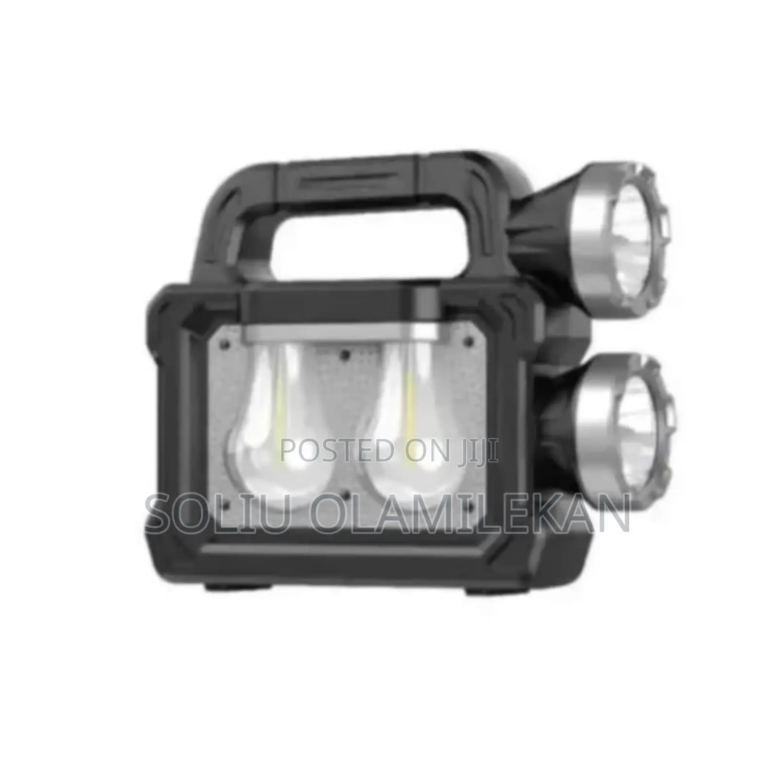 Double Bulb Torch Light Solar Rechargeable Lamp Flashlight