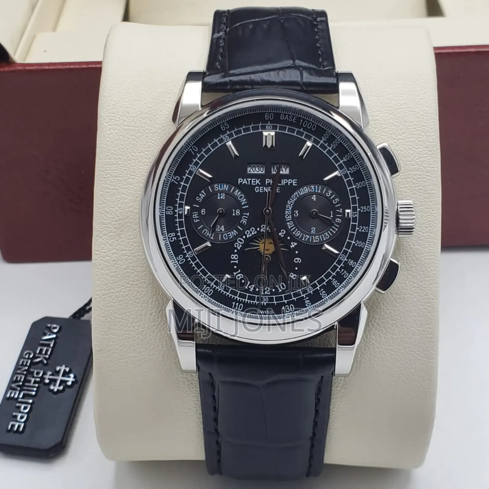 *Aaa Patek Philippe Year-month Chronograph Leather Watch*