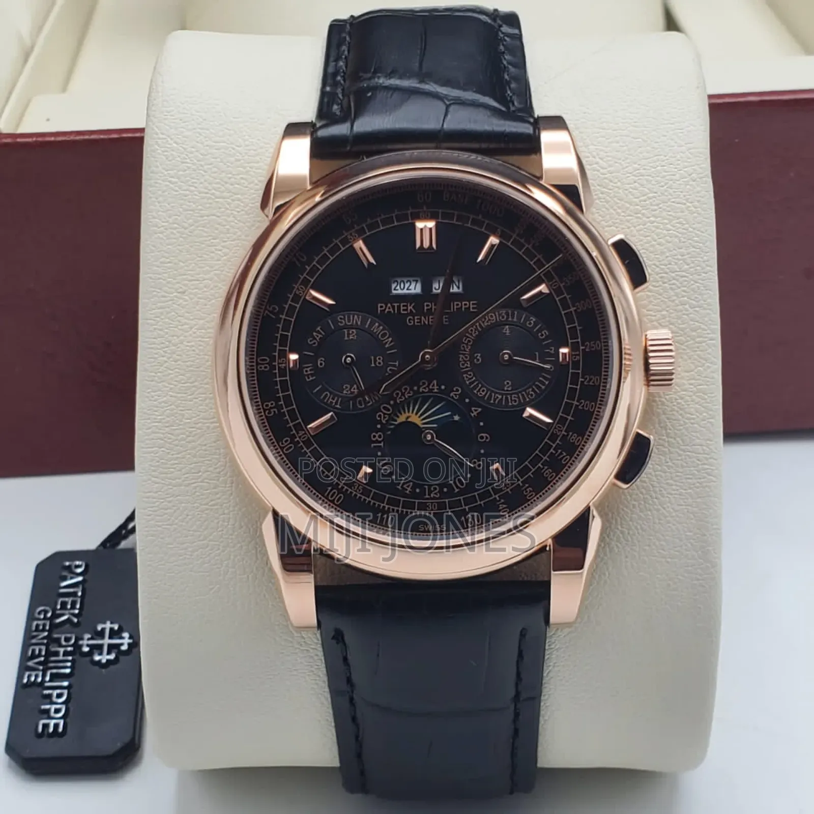 *Aaa Patek Philippe Year-month Chronograph Leather Watch*