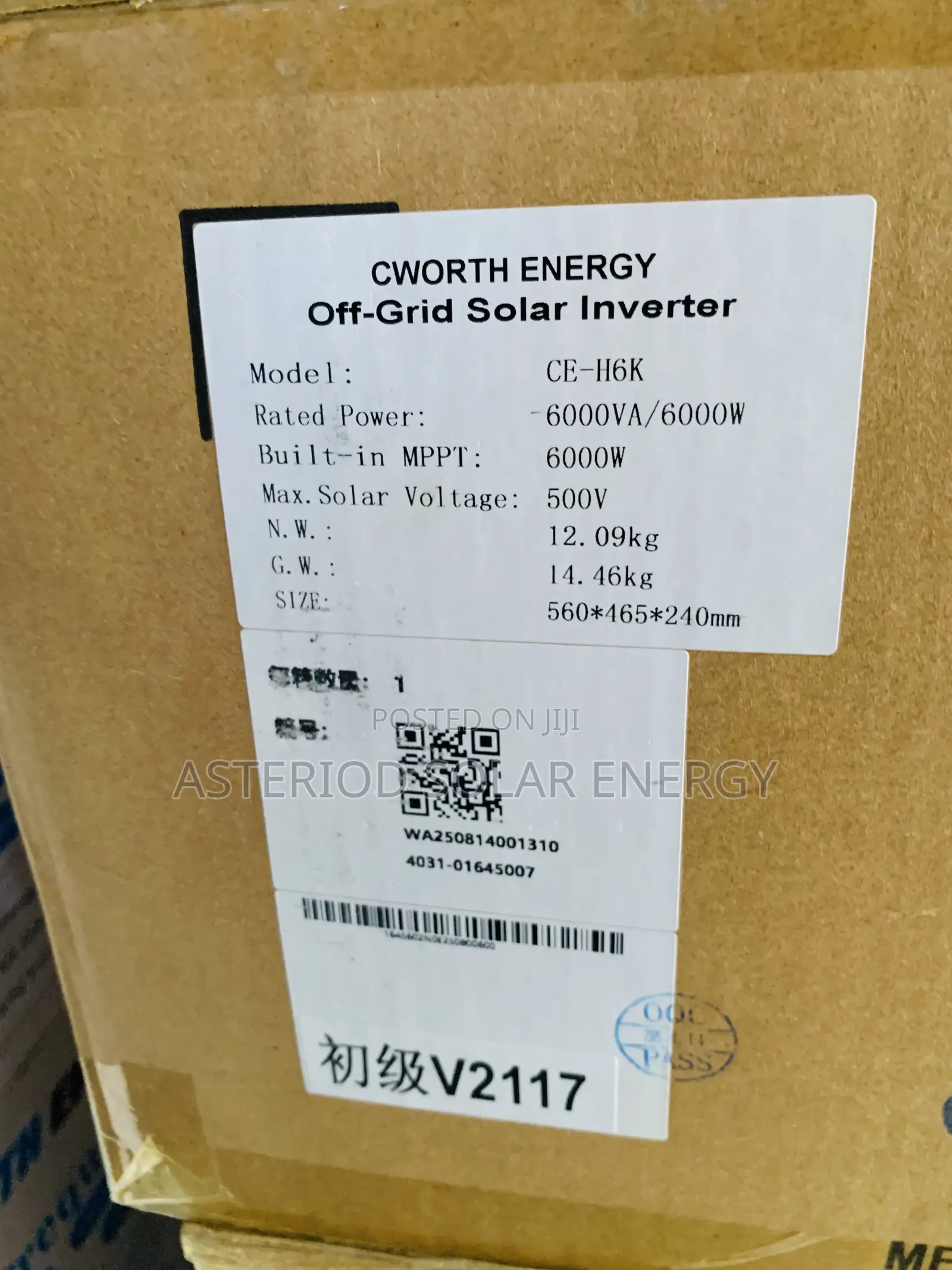 6kva 48volts Cworth Off Grid Solar Inverter