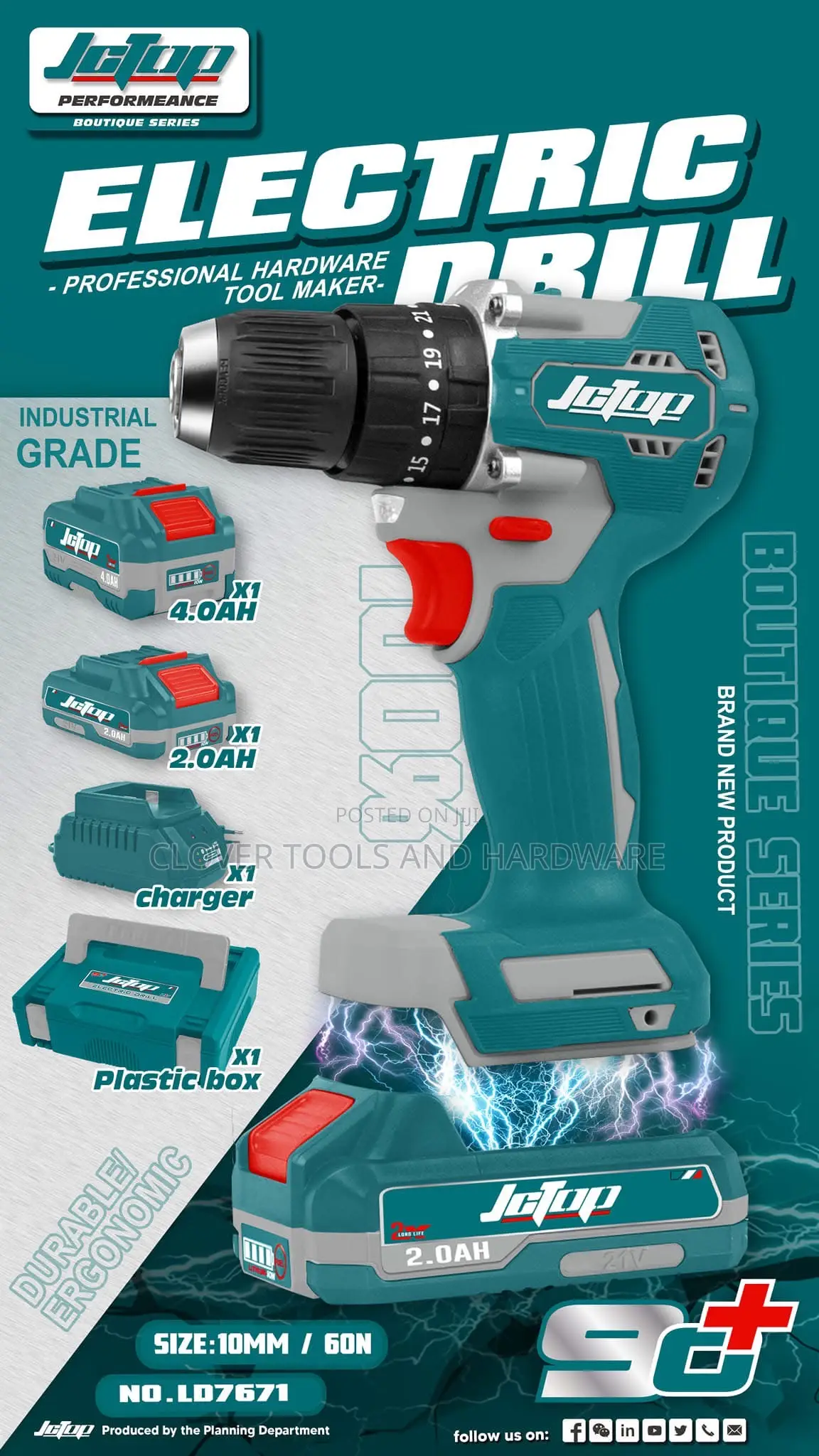 Jctop Boutique Series 21v Lithium Electric Dril