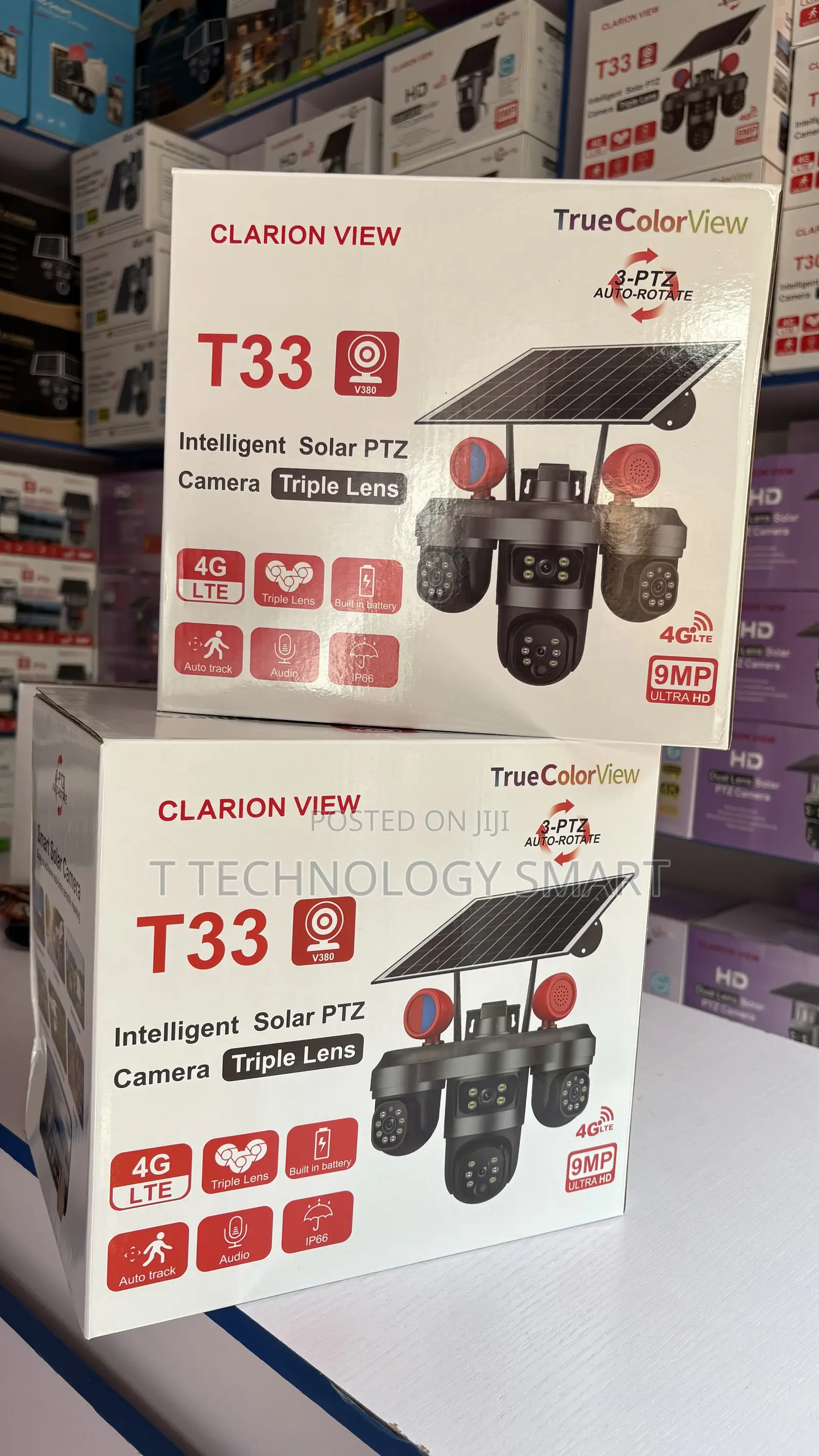 T33 V380 Intelligent Solar PTZ Camera Triple Lens