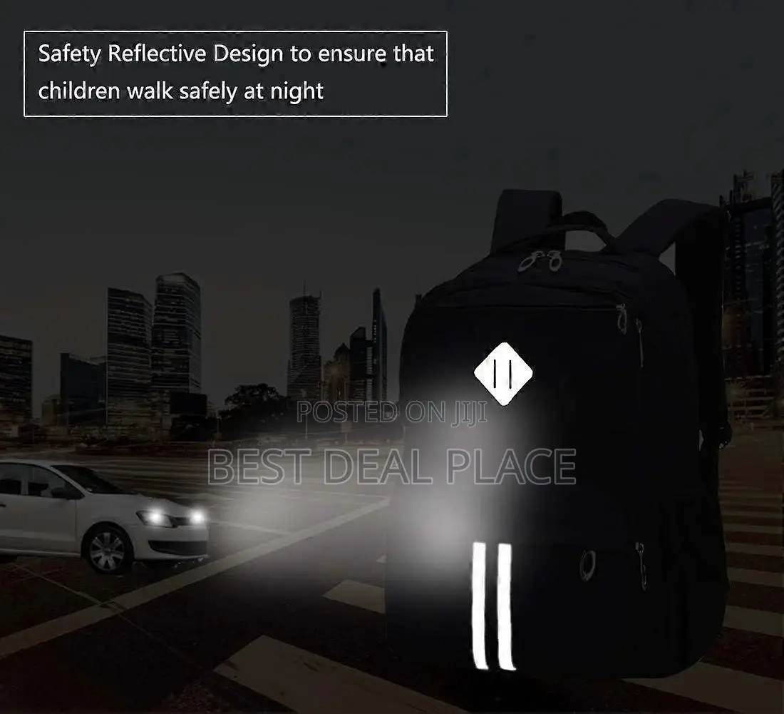 Hypnock Unisex High Quality School Backpack Waterproof Reflective in D