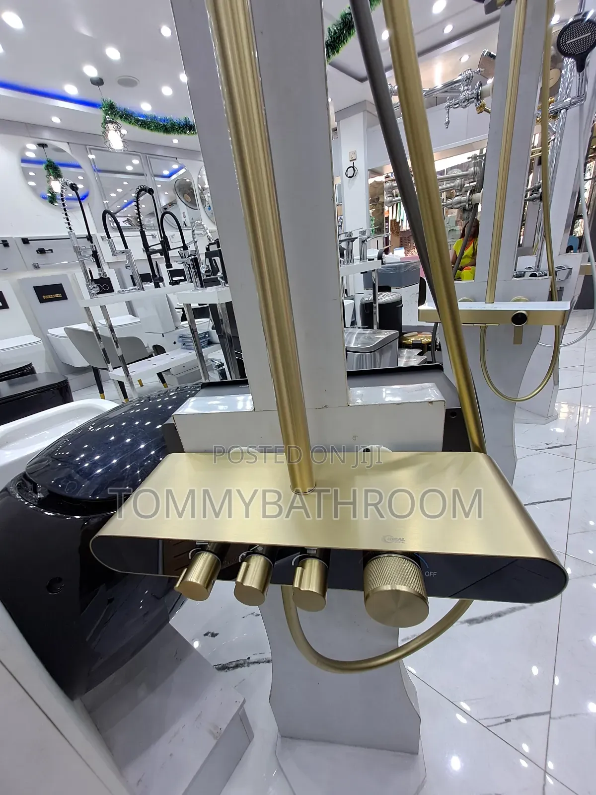 Standing Shower Mixer Gold